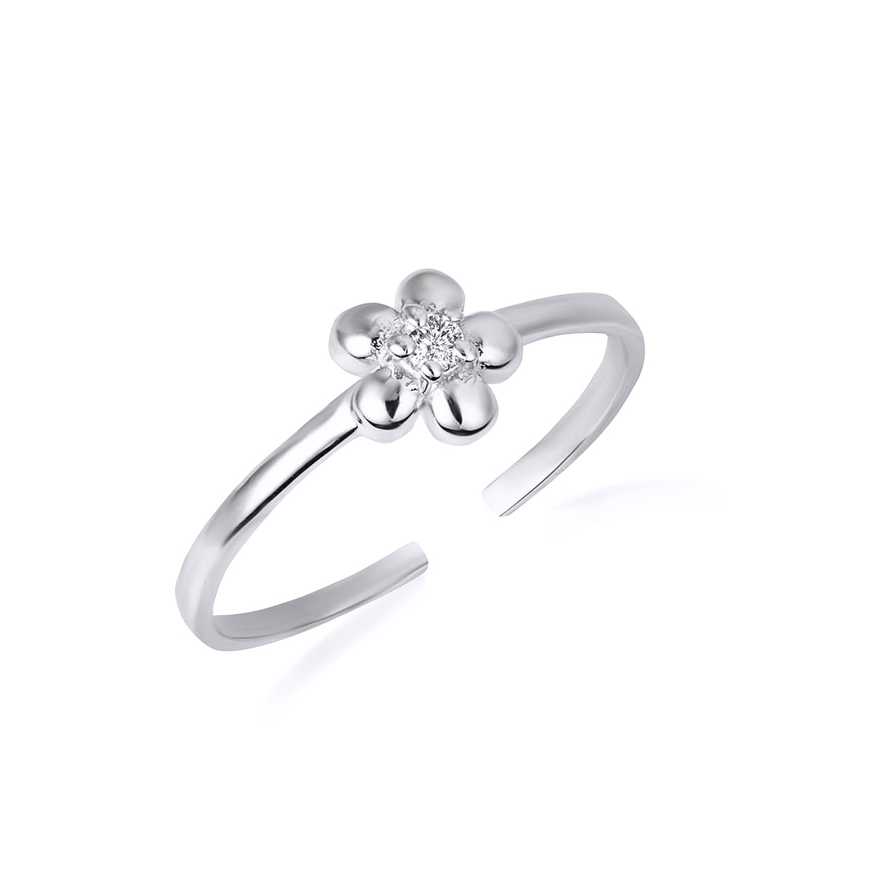 Gold Diamond Daisy Flower Toe Ring, view 4