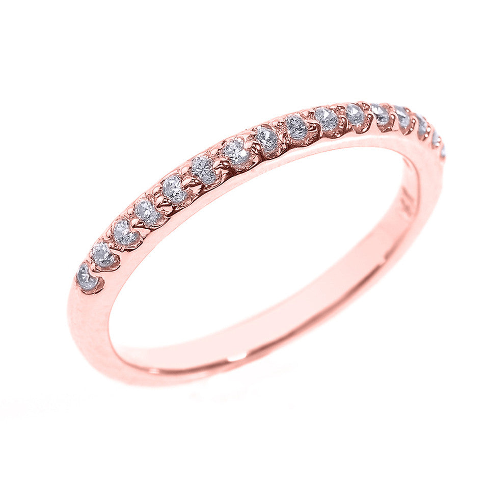 Gold Diamond Engagement Band Ring, view 3