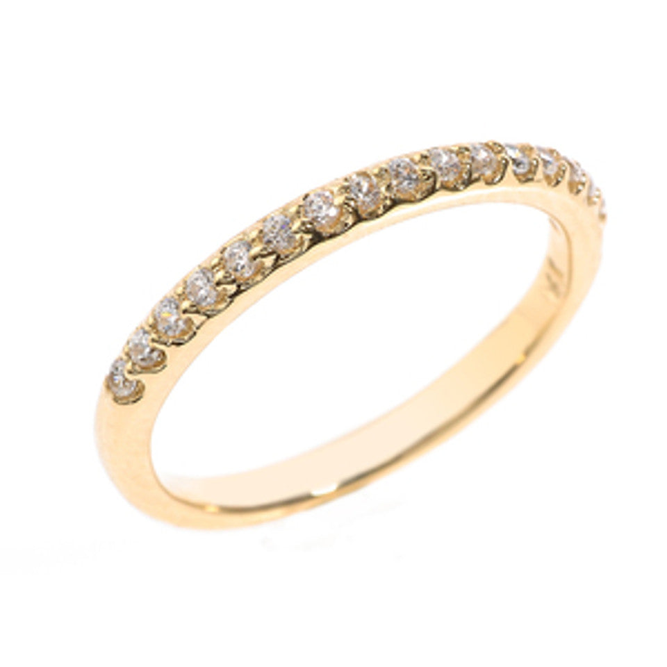Gold Diamond Engagement Band Ring, view 4