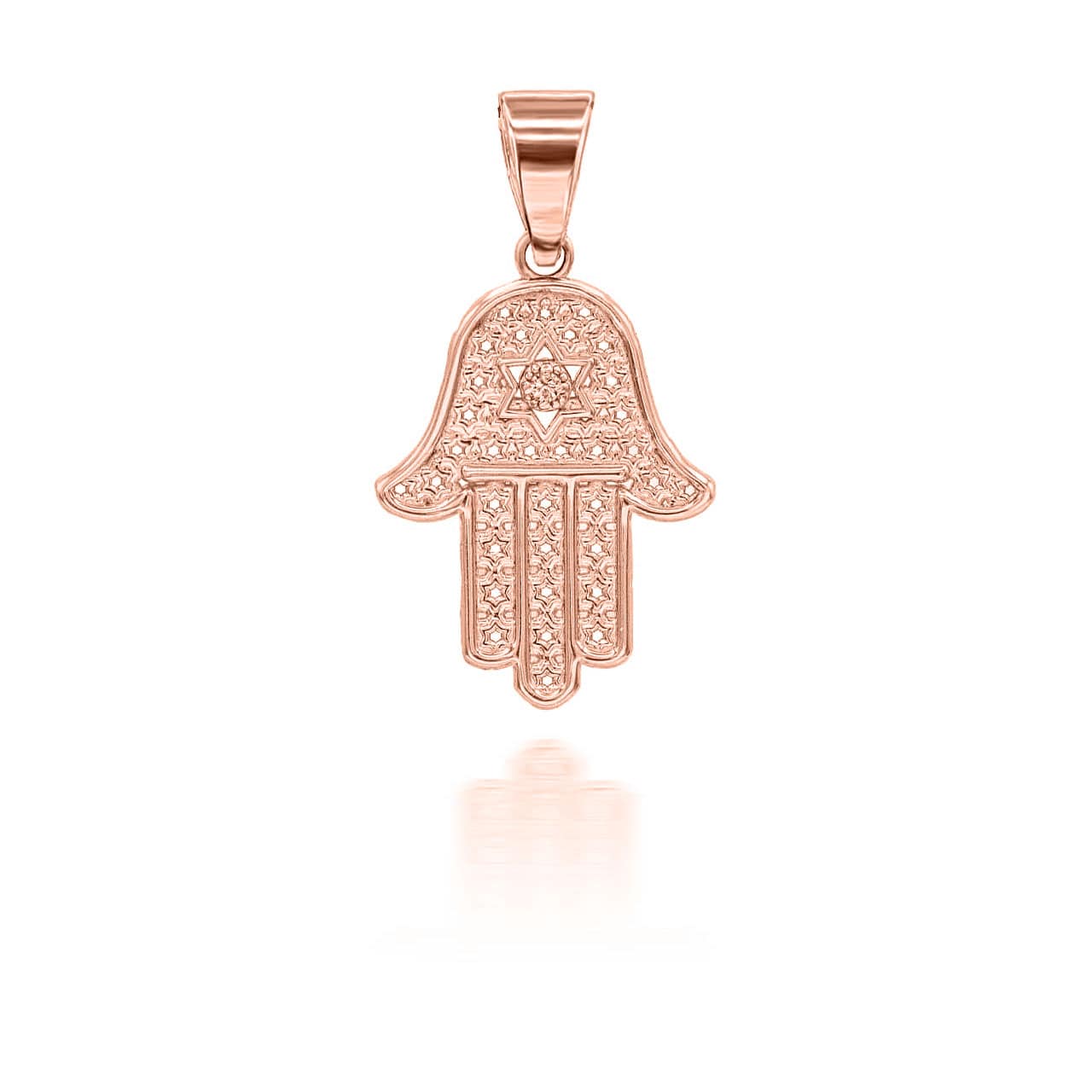 Gold Diamond Hamsa Pendant Necklace, view 5