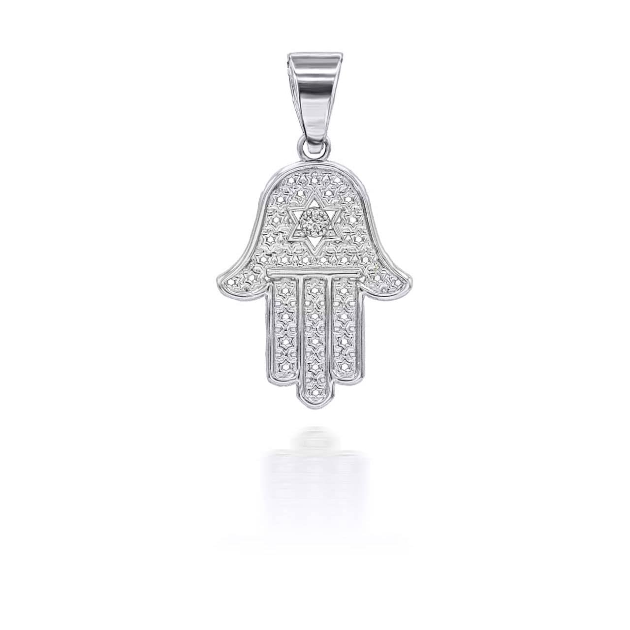 Gold Diamond Hamsa Pendant Necklace, view 7