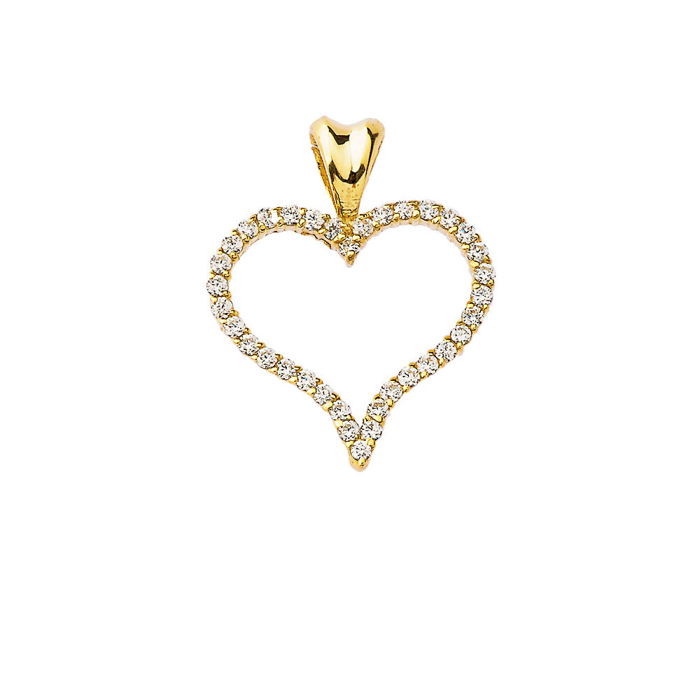 Gold Diamond Heart Pendant Necklace, view 2