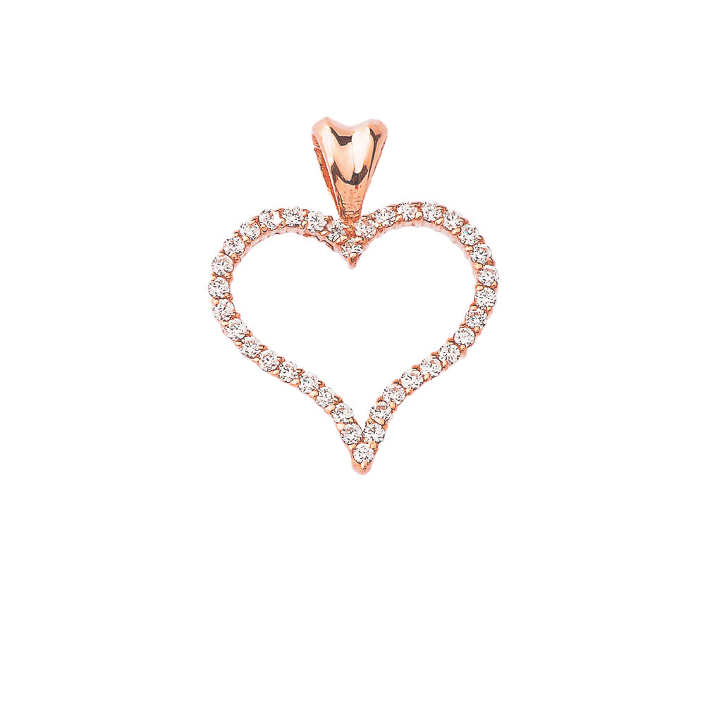 Gold Diamond Heart Pendant Necklace, view 5