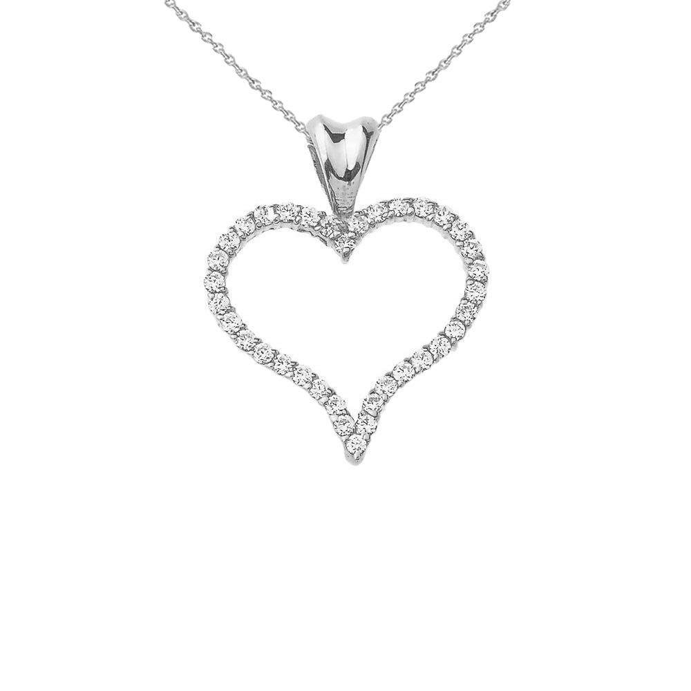 Gold Diamond Heart Pendant Necklace, view 6
