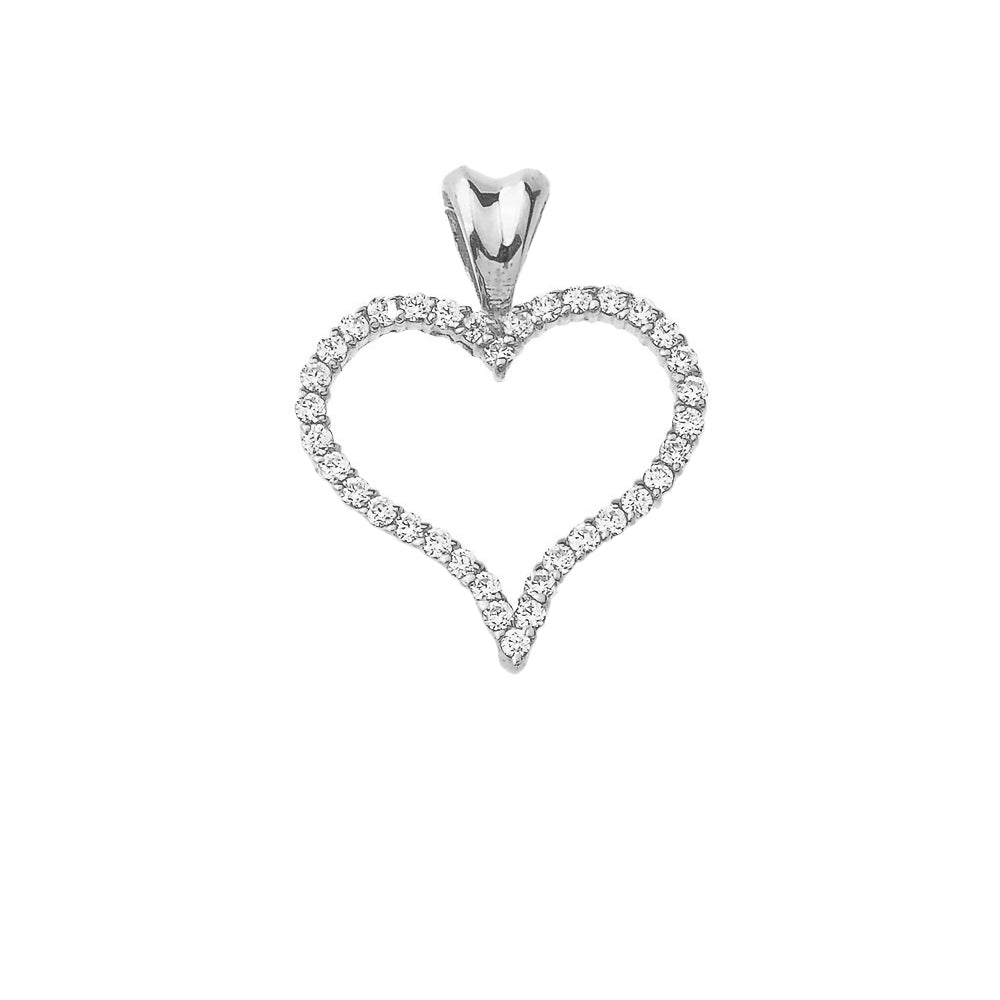 Gold Diamond Heart Pendant Necklace, view 7