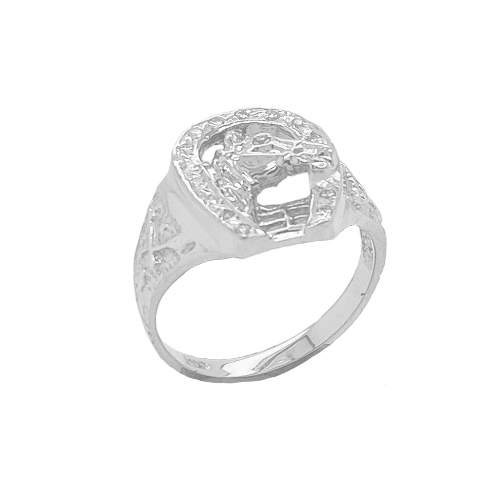 Gold Diamond Horseshoe Ring, view 3