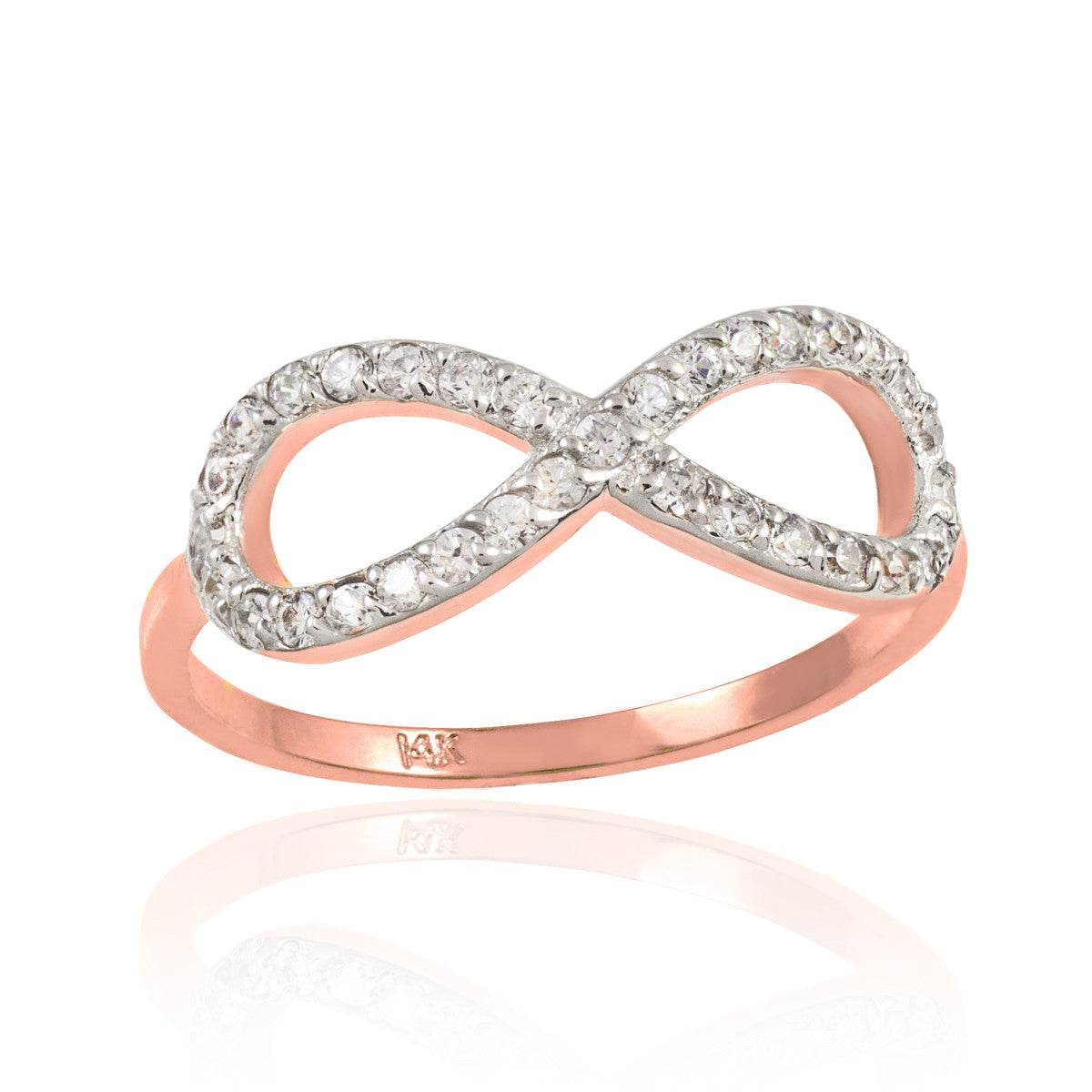 Gold Diamond Infinity Ring, view 2