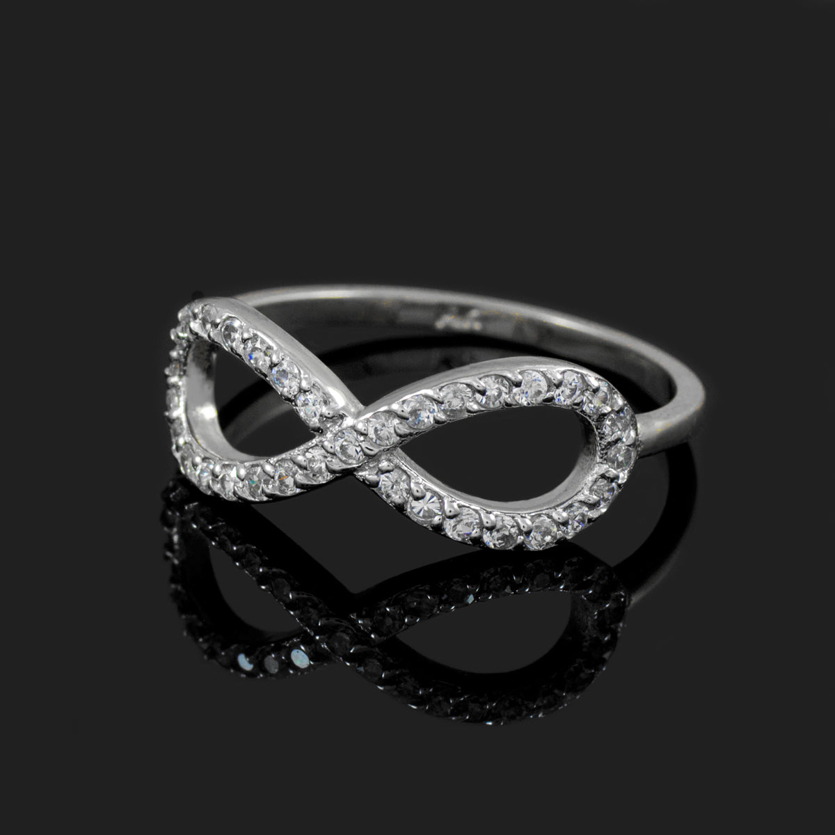 Gold Diamond Infinity Ring, view 4