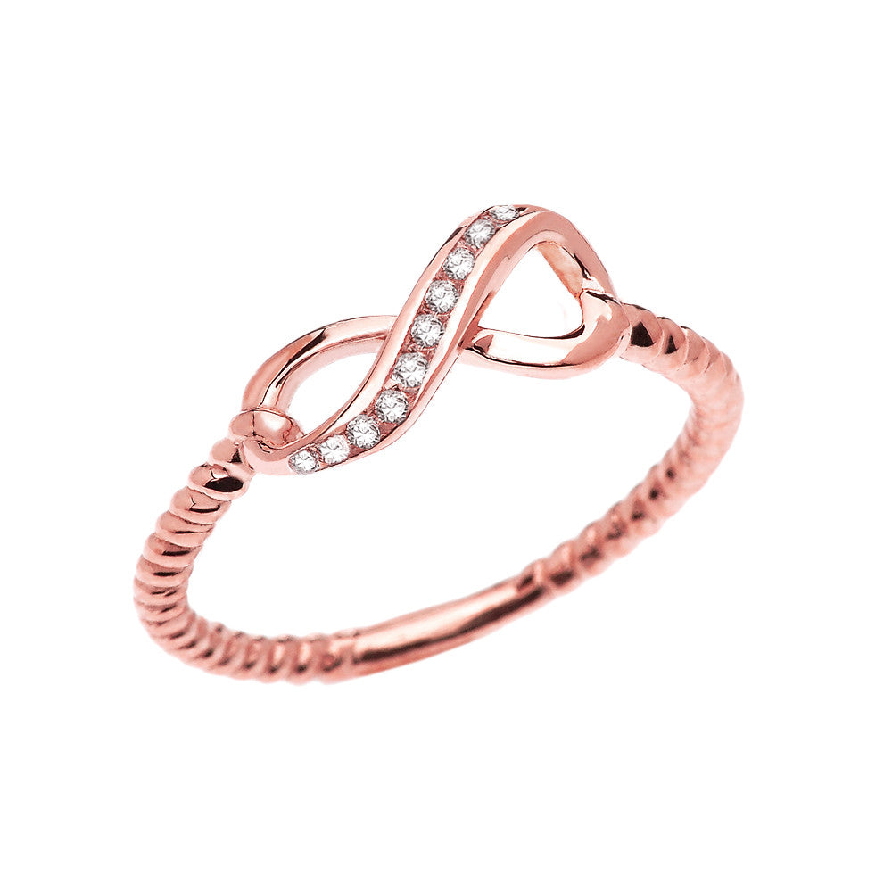 Gold Diamond Infinity Rope Band Ring, view 2