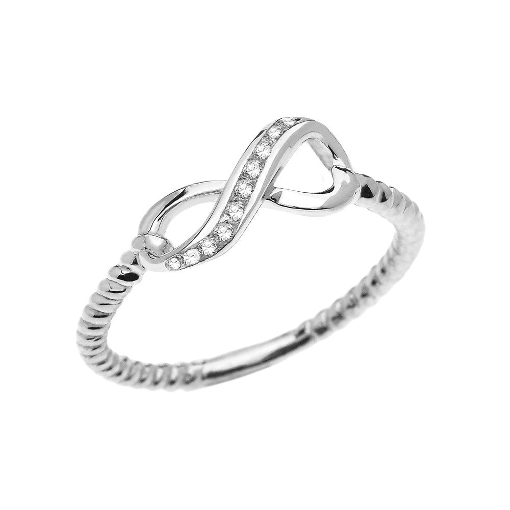 Gold Diamond Infinity Rope Band Ring, view 3