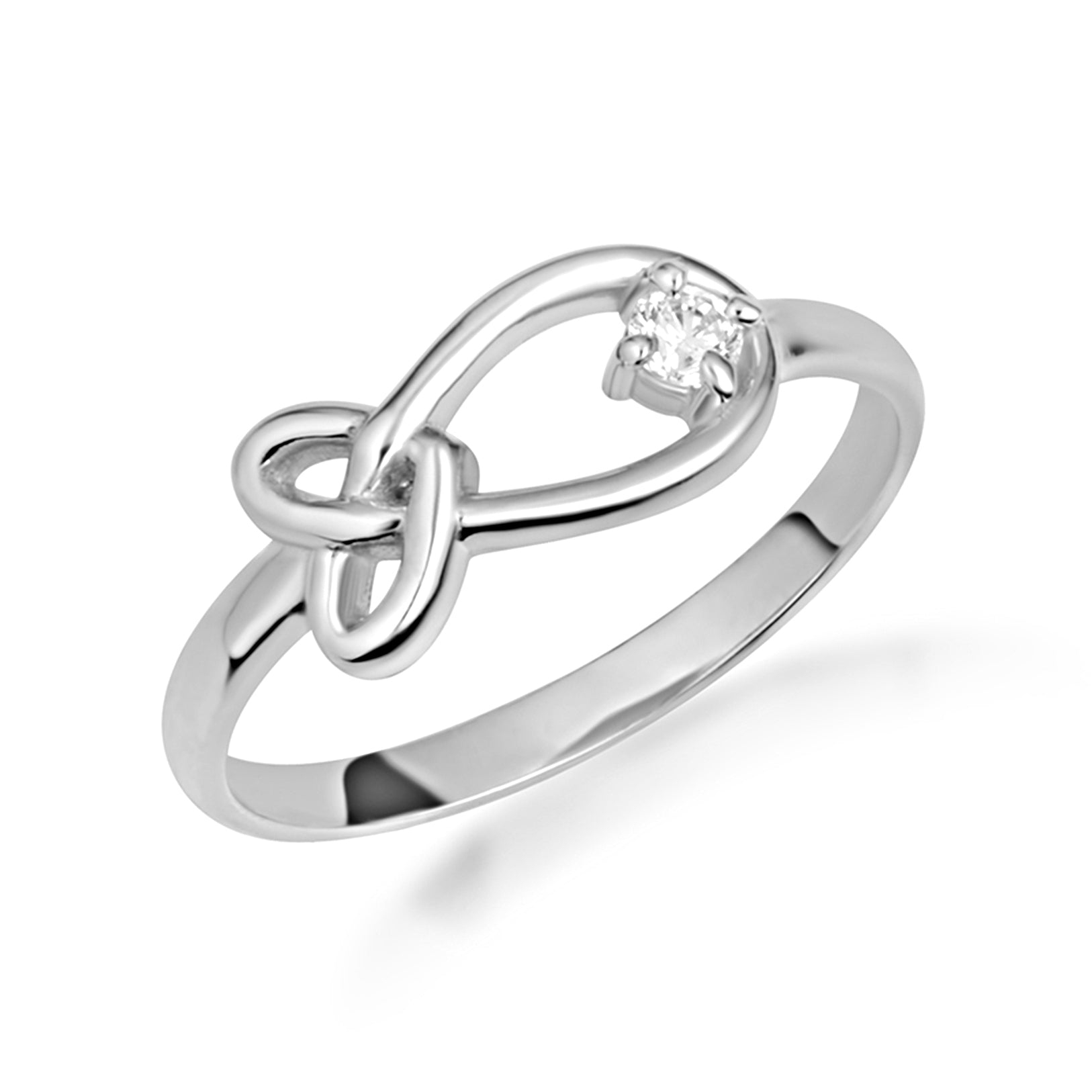 Gold Diamond Love Knot Ring, view 5
