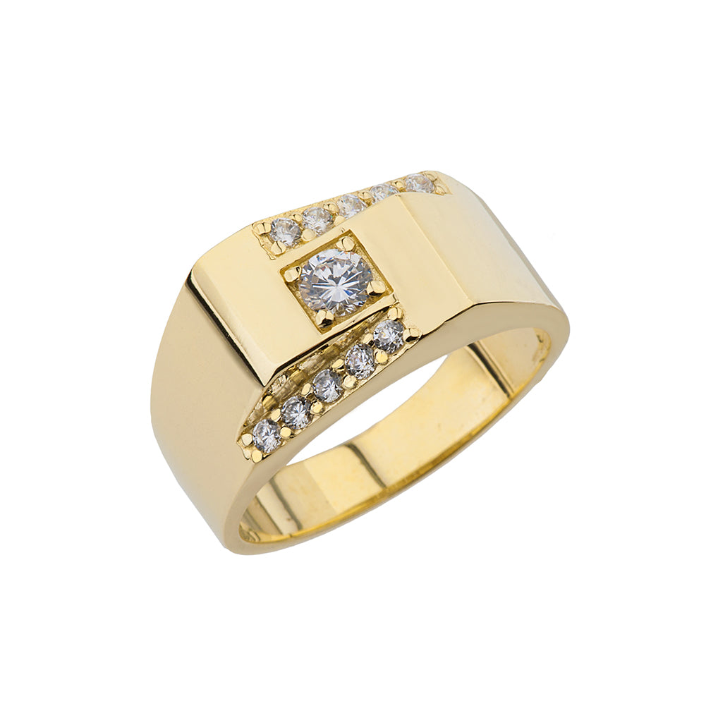 Gold Diamond Men's Ring