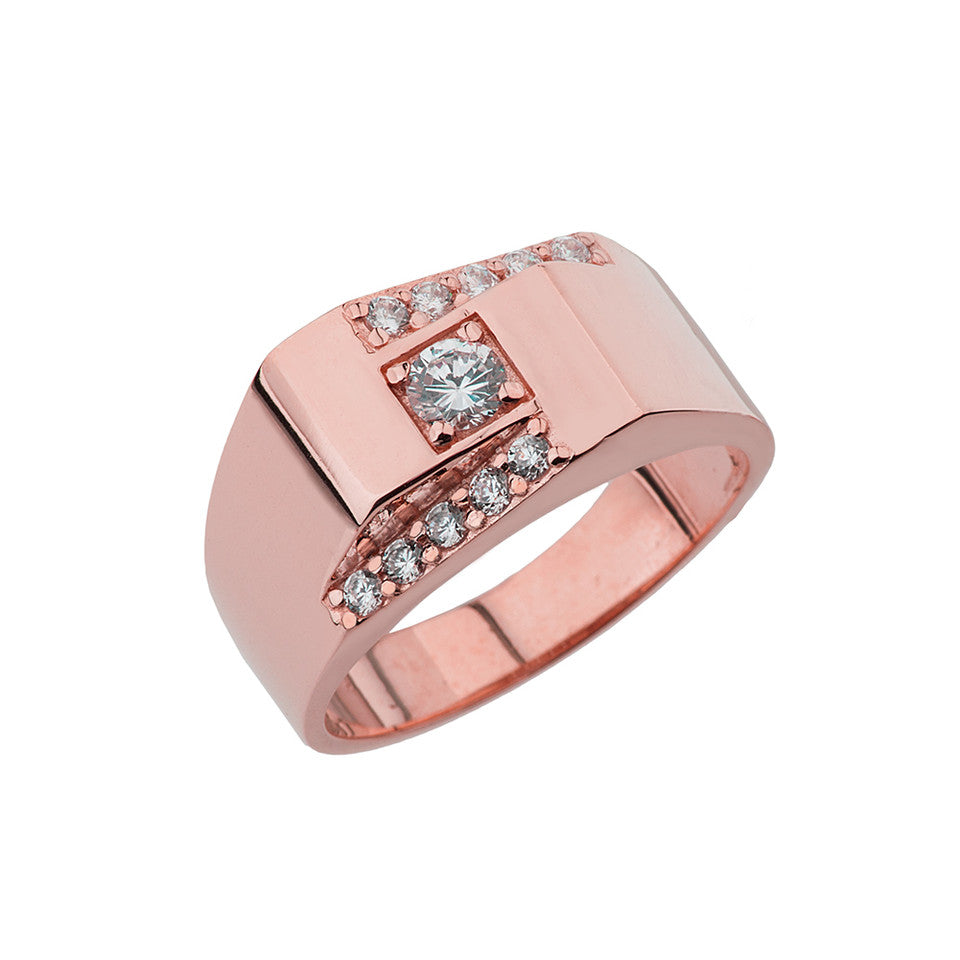 Gold Diamond Men's Ring, view 2