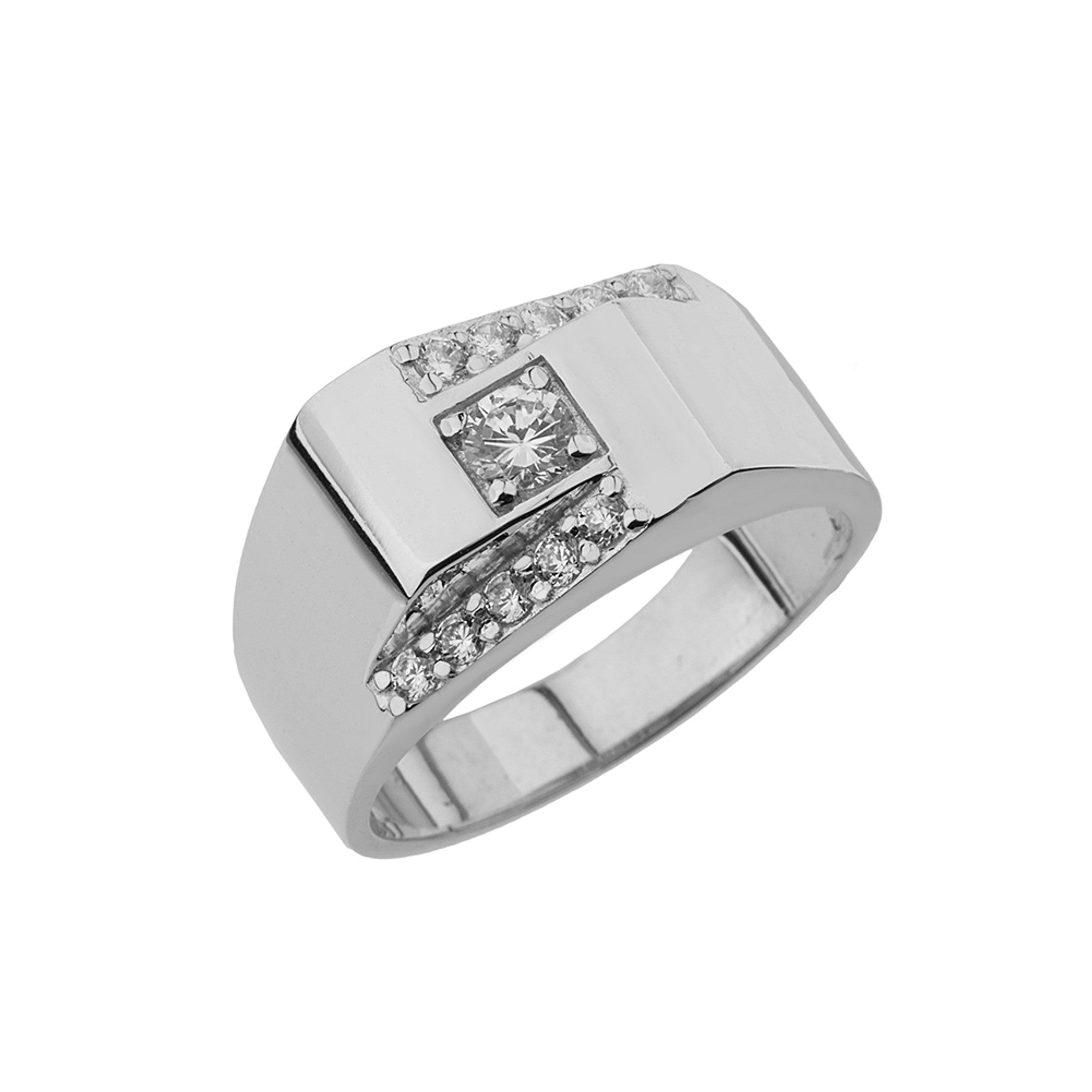 Gold Diamond Men's Ring, view 3