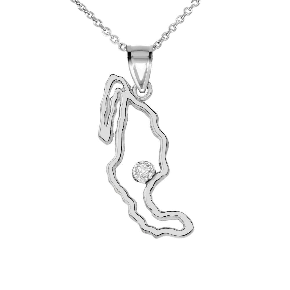 Gold Diamond Mexico Map Pendant Necklace, view 6