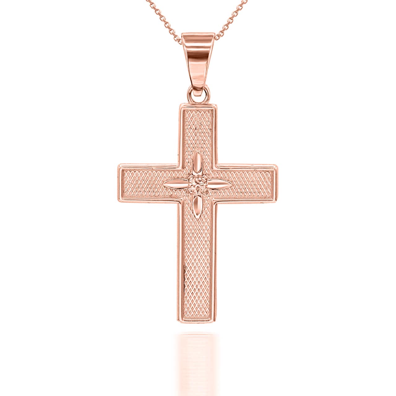 Gold Diamond North Star Cross Pendant Necklace, view 6