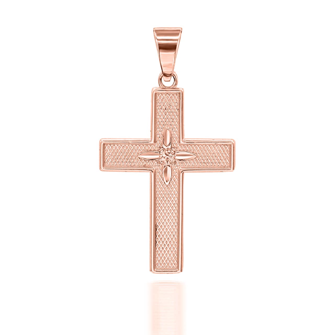 Gold Diamond North Star Cross Pendant Necklace, view 7