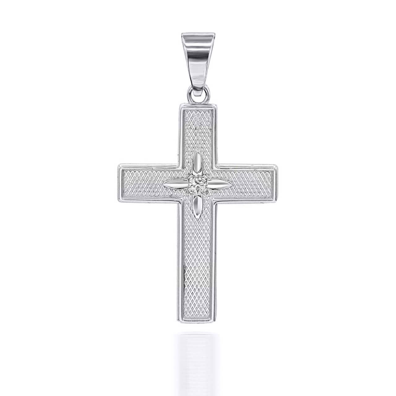 Gold Diamond North Star Cross Pendant Necklace, view 9
