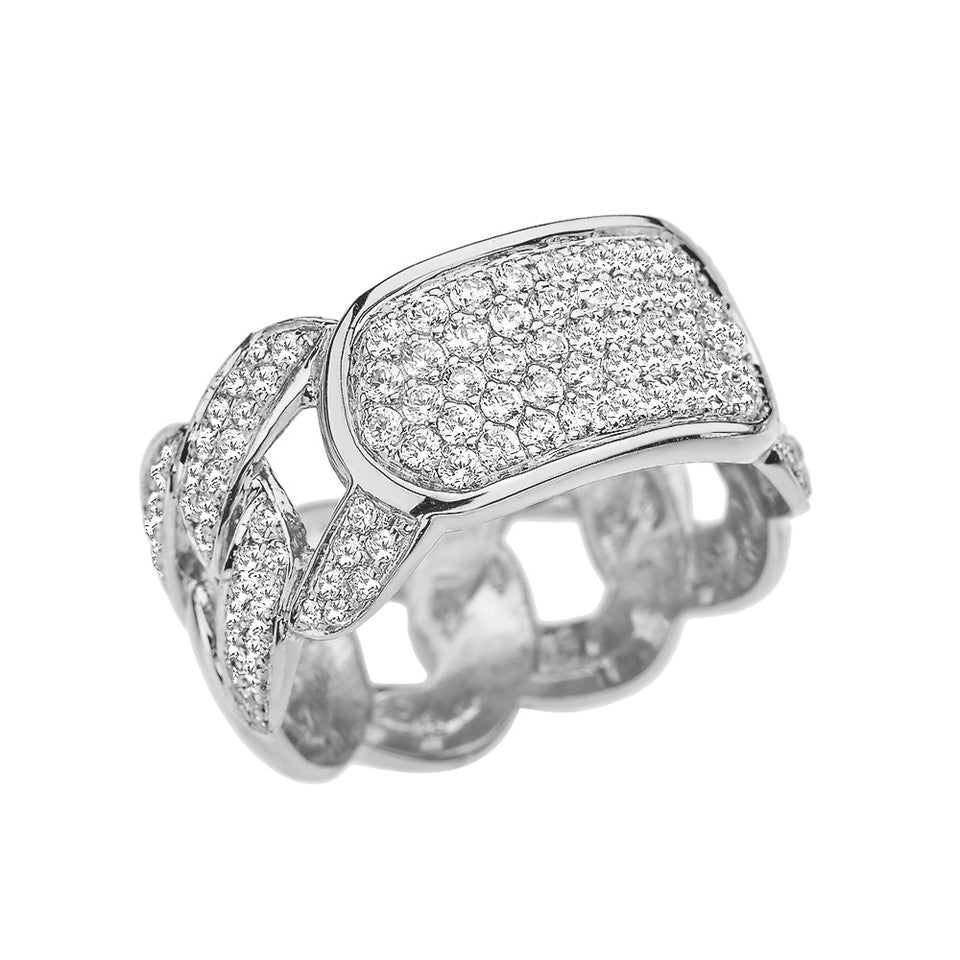 Gold Diamond Personalized ID Cuban Link Fancy Ring, view 4