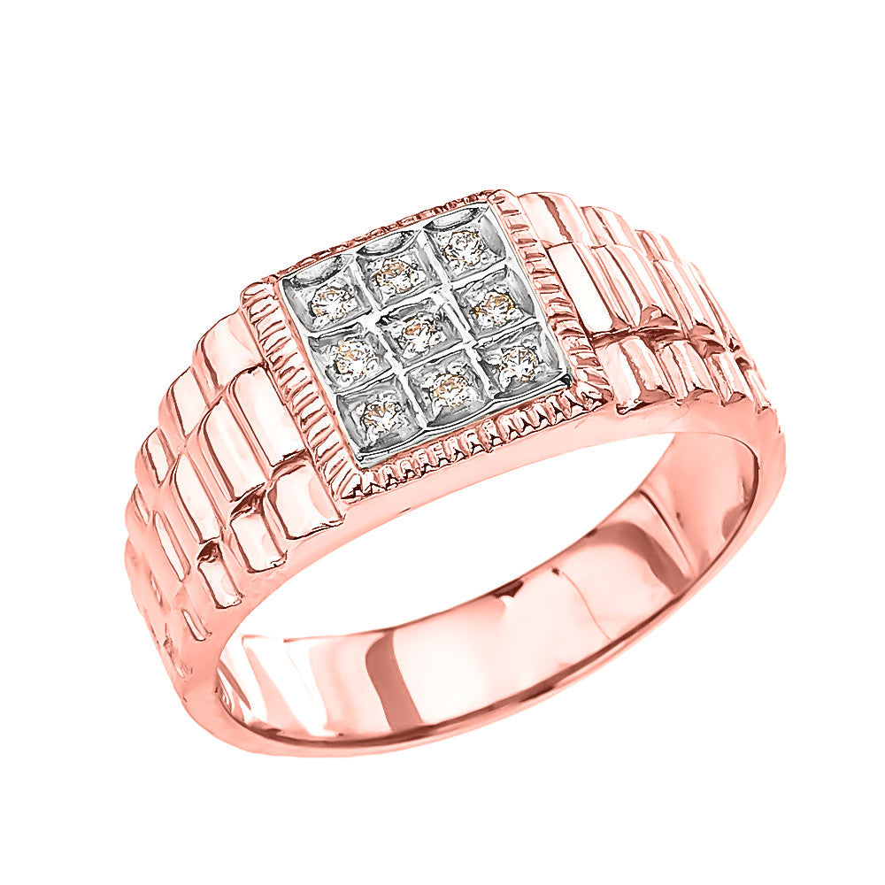 Gold Diamond Watch Band Design Men's Ring, view 2