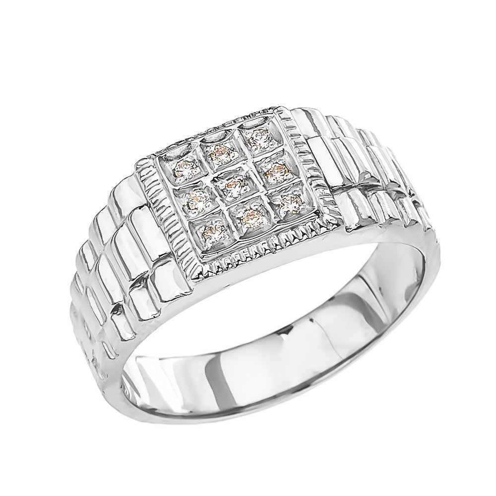 Gold Diamond Watch Band Design Men's Ring, view 3