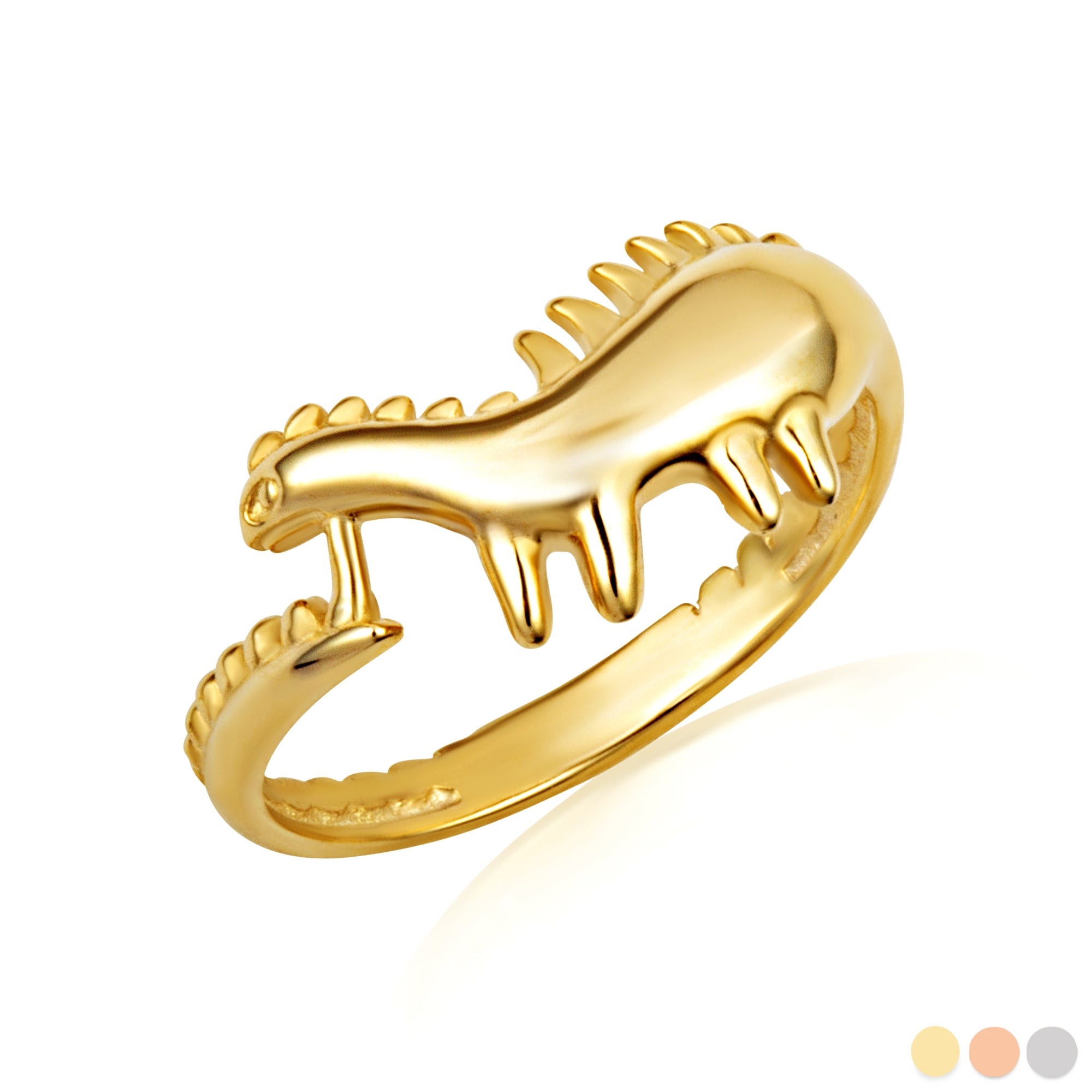 Gold Dinosaur Stegosaurus Band Ring