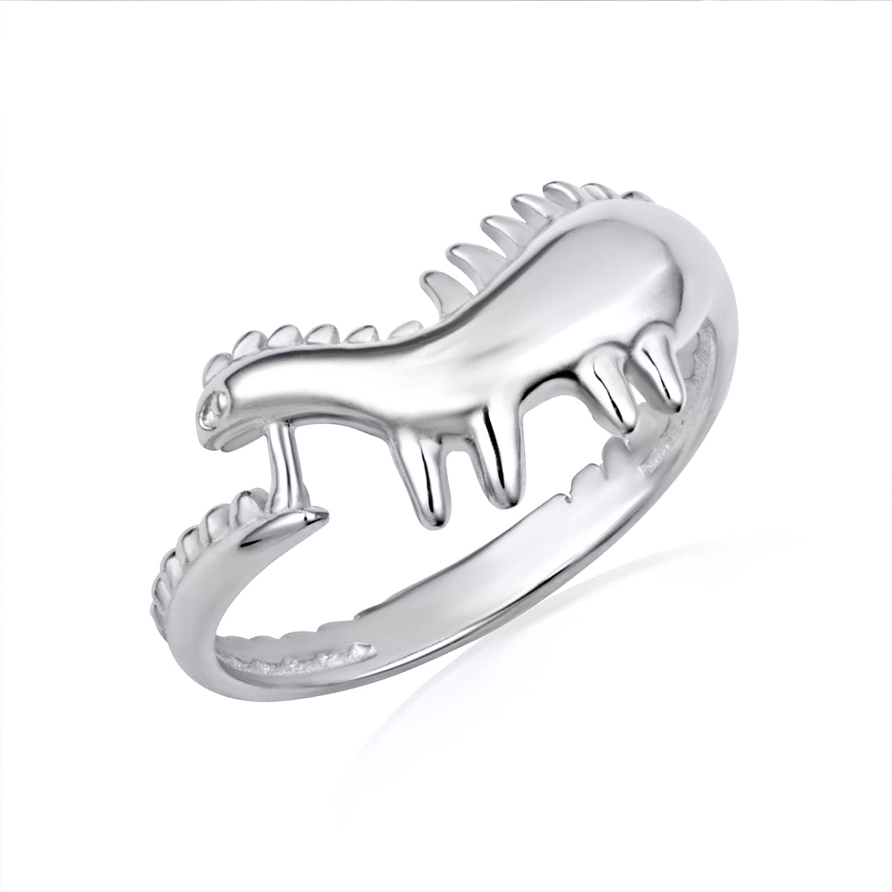 Gold Dinosaur Stegosaurus Band Ring, view 3