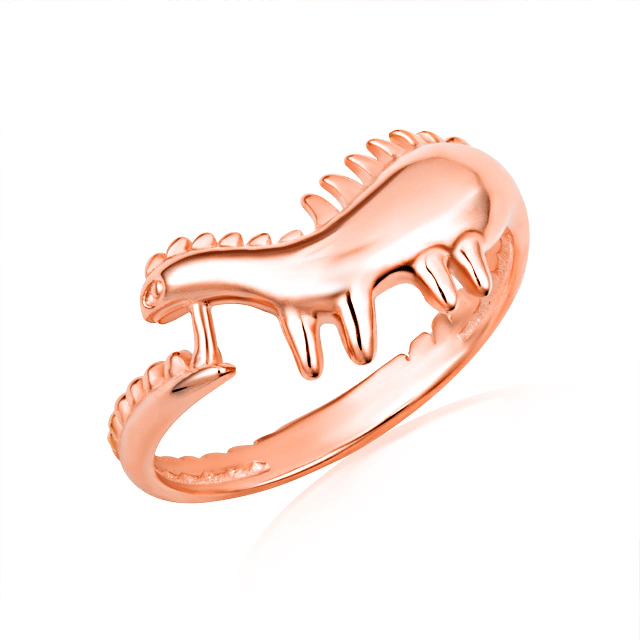 Gold Dinosaur Stegosaurus Band Ring, view 4