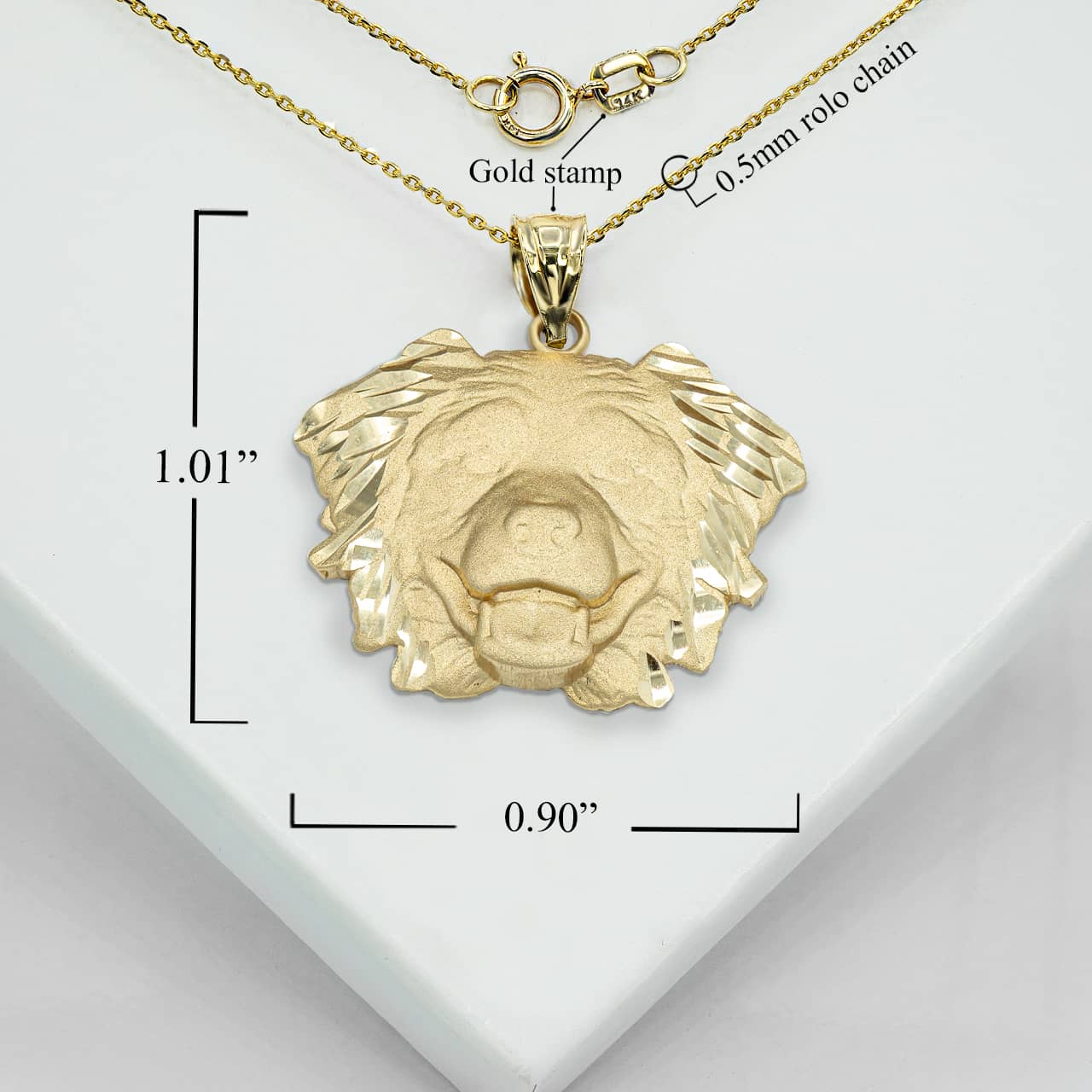 Gold Dog Australian Shepherd Pendant Necklace, view 2