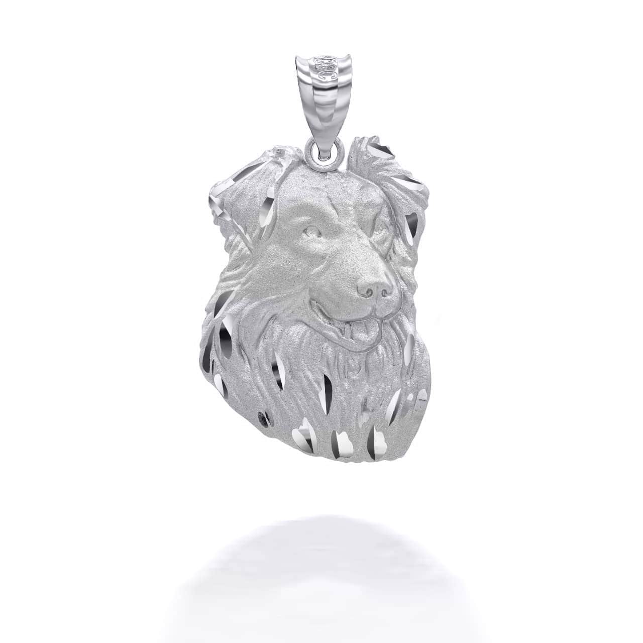 Gold Dog Border Collie Pendant Necklace, view 7
