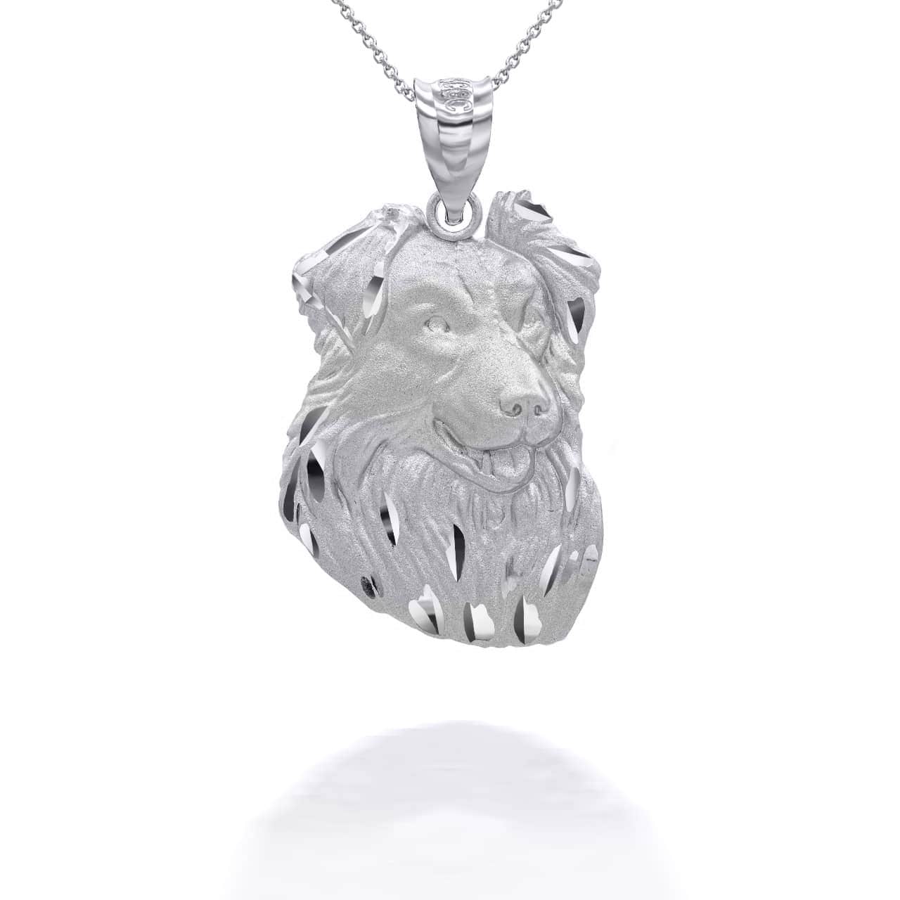 Gold Dog Border Collie Pendant Necklace, view 8