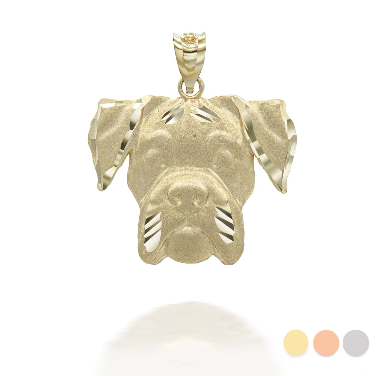 Gold Dog Boxer Pendant Necklace