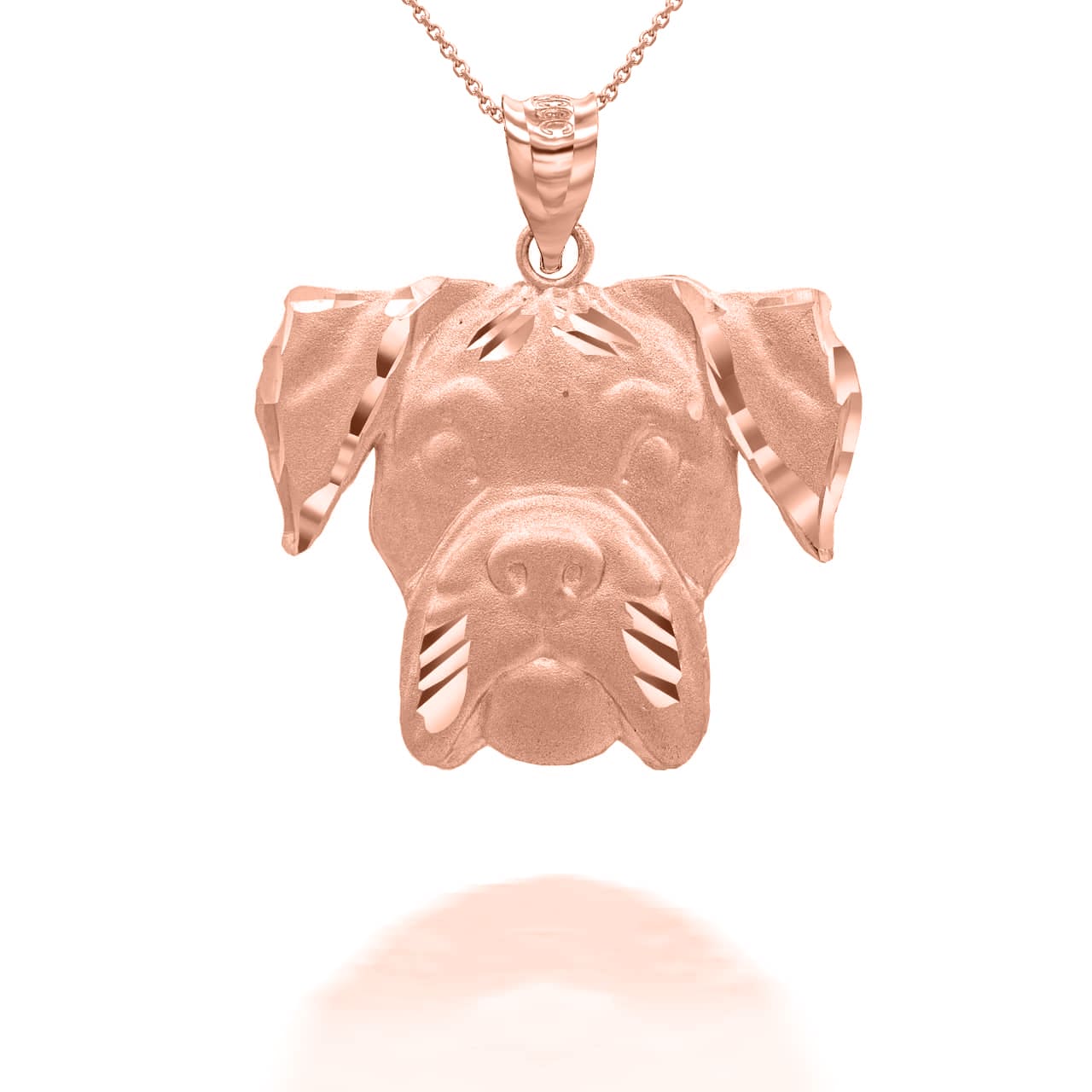 Gold Dog Boxer Pendant Necklace, view 6