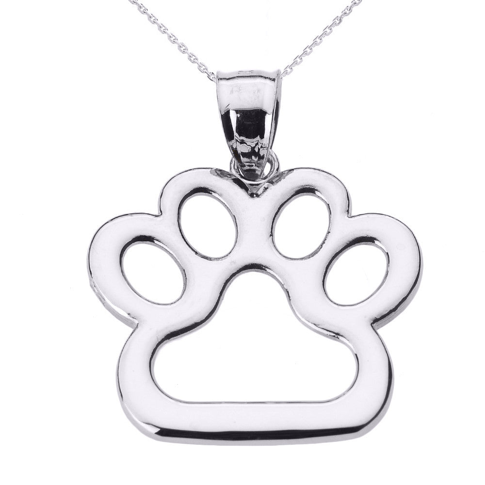 Gold Dog Paw Print Pendant Necklace, view 3
