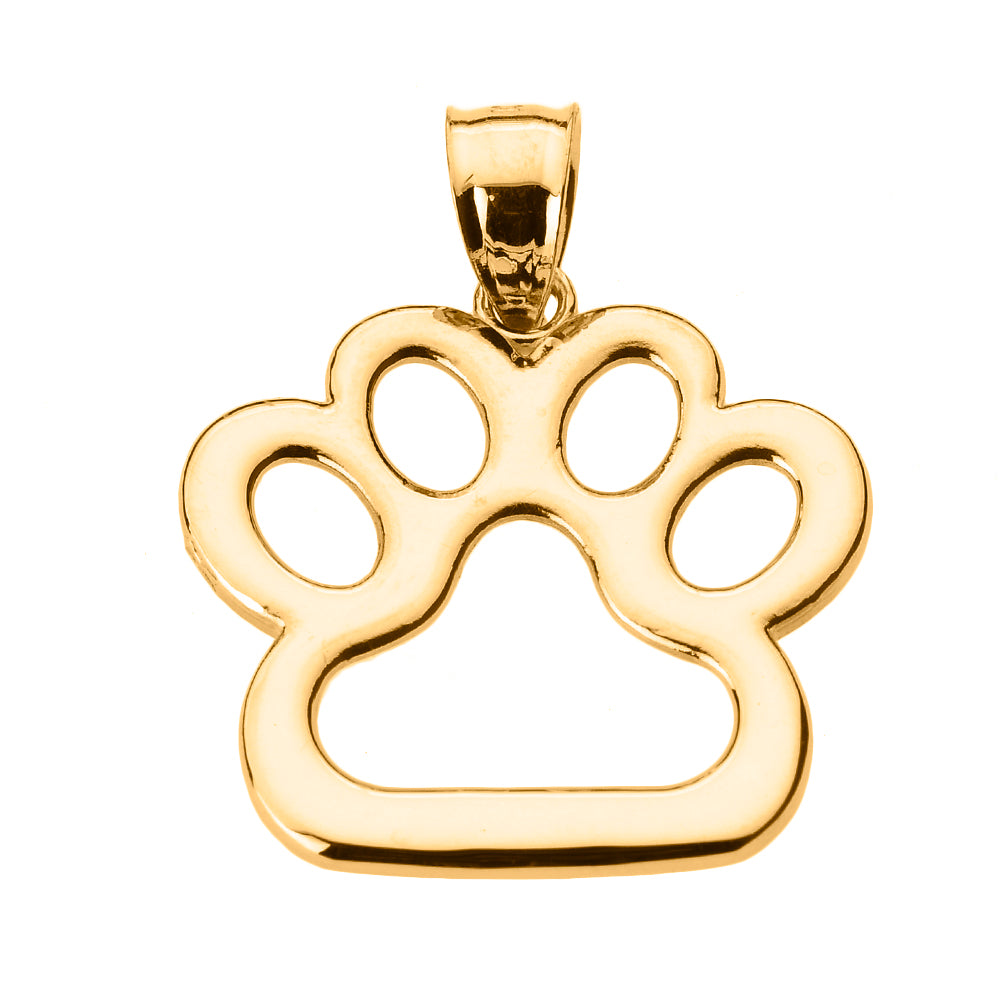 Gold Dog Paw Print Pendant Necklace, view 4