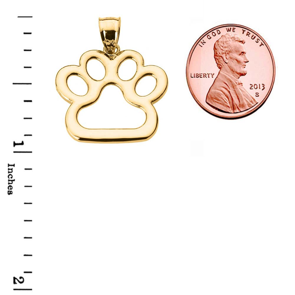 Gold Dog Paw Print Pendant Necklace, view 6