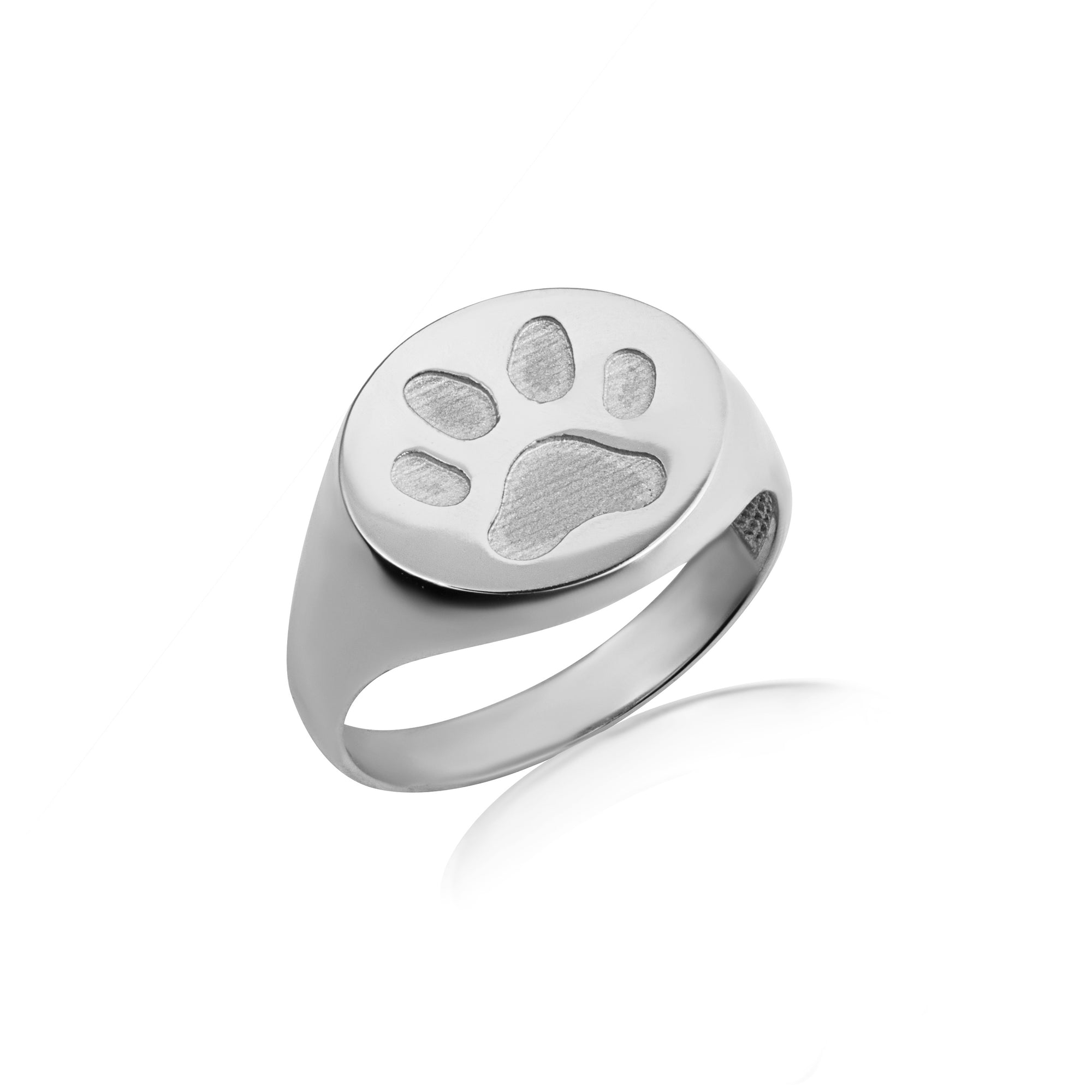 Gold Dog Paw Print Pet Signet Ring, view 4