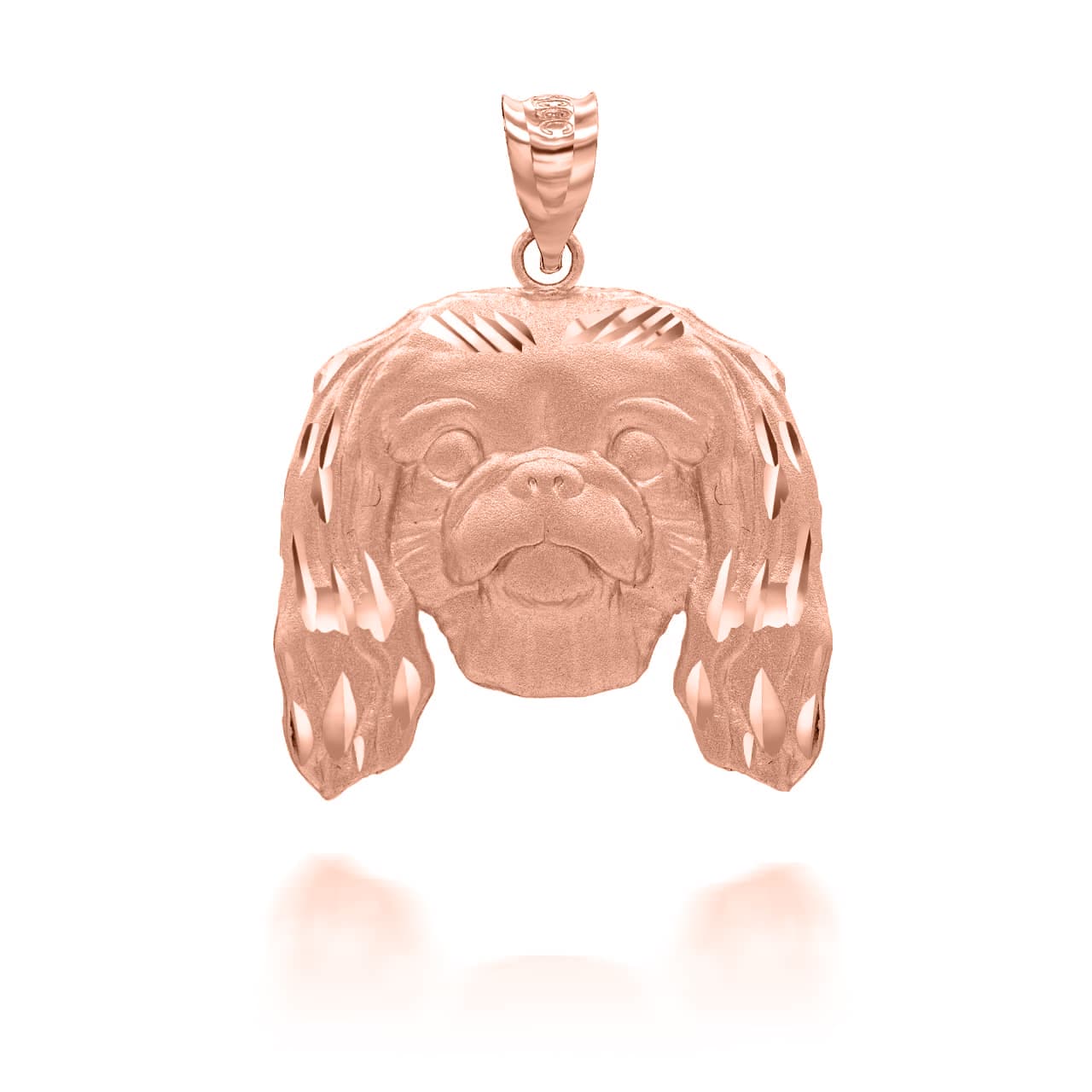 Gold Dog Pekingese Pendant Necklace, view 5