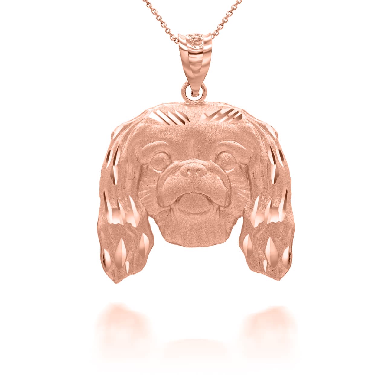 Gold Dog Pekingese Pendant Necklace, view 6