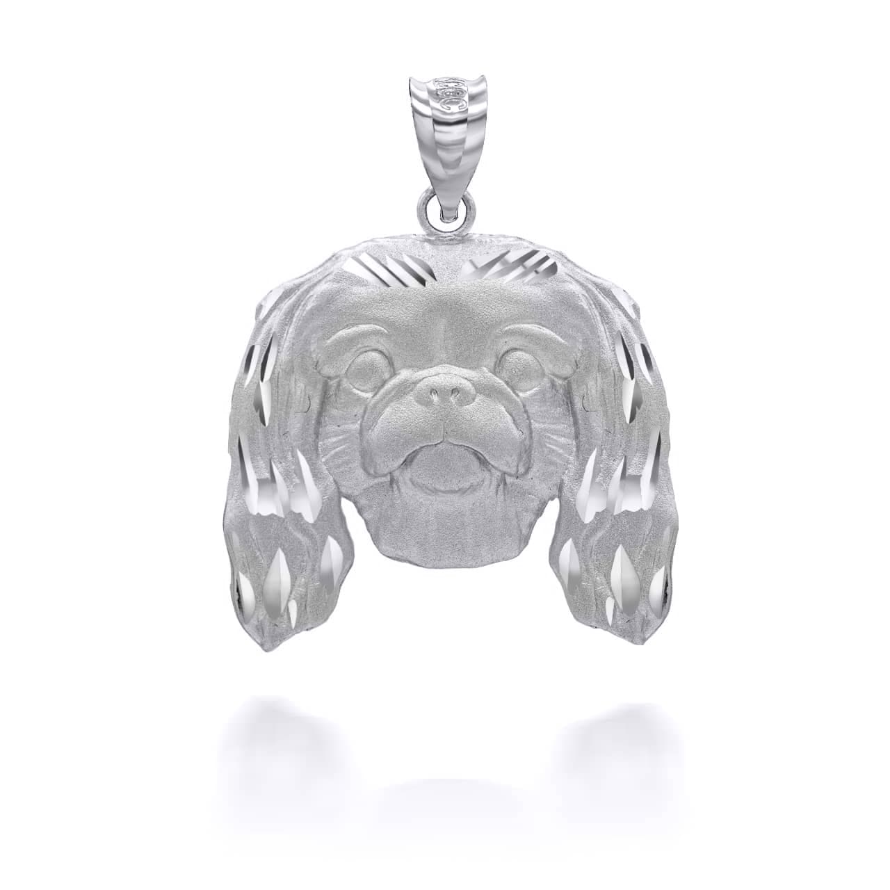 Gold Dog Pekingese Pendant Necklace, view 7