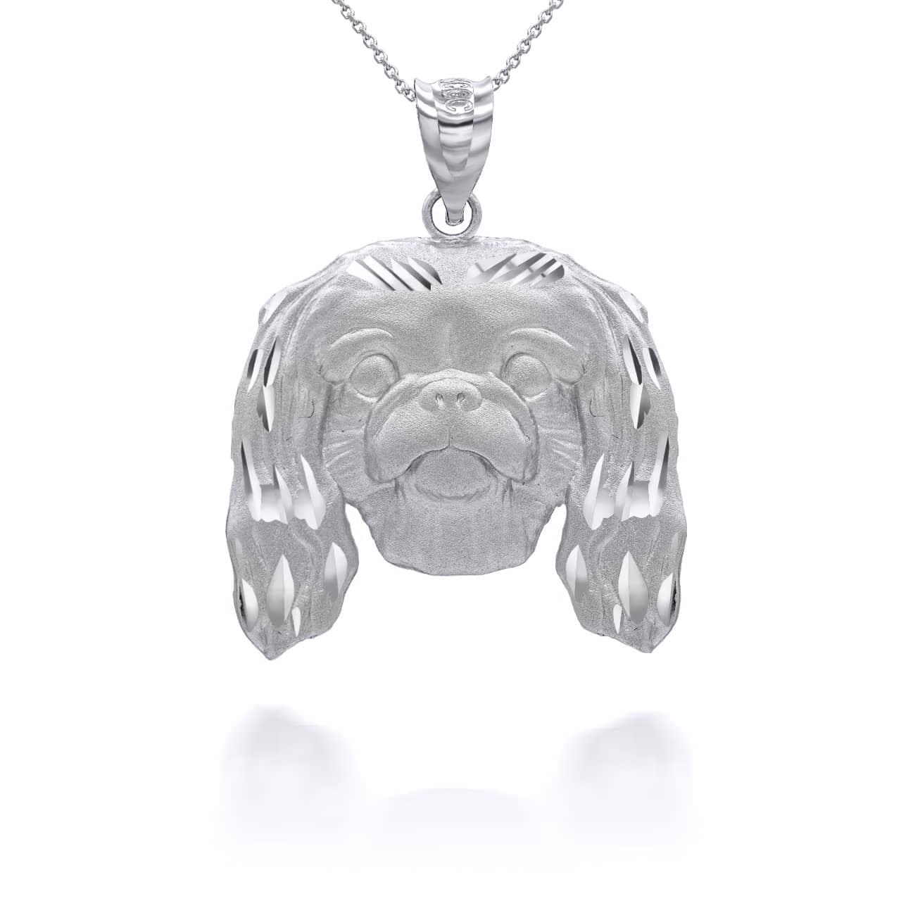 Gold Dog Pekingese Pendant Necklace, view 8