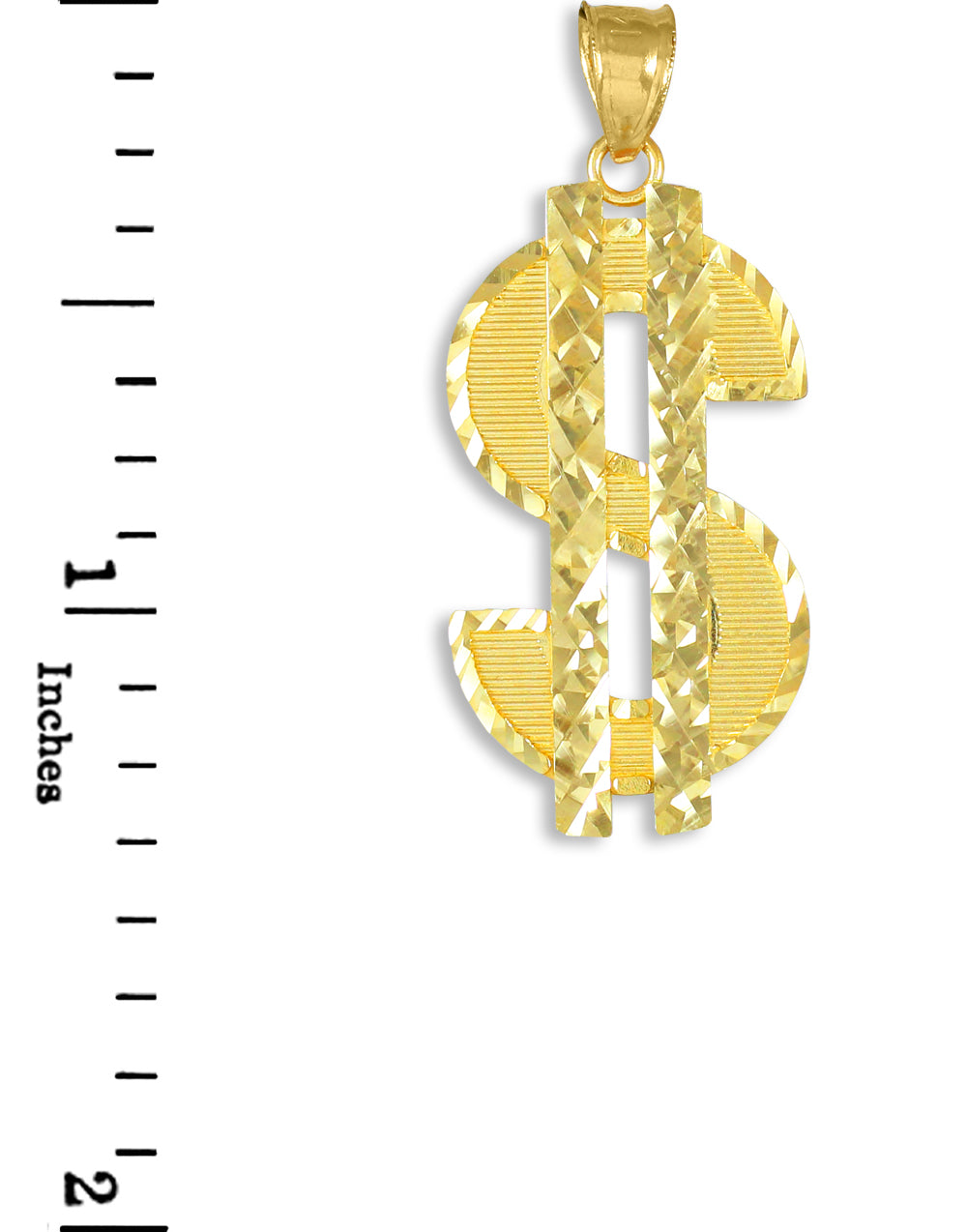 Gold Dollar Sign Pendant, view 2
