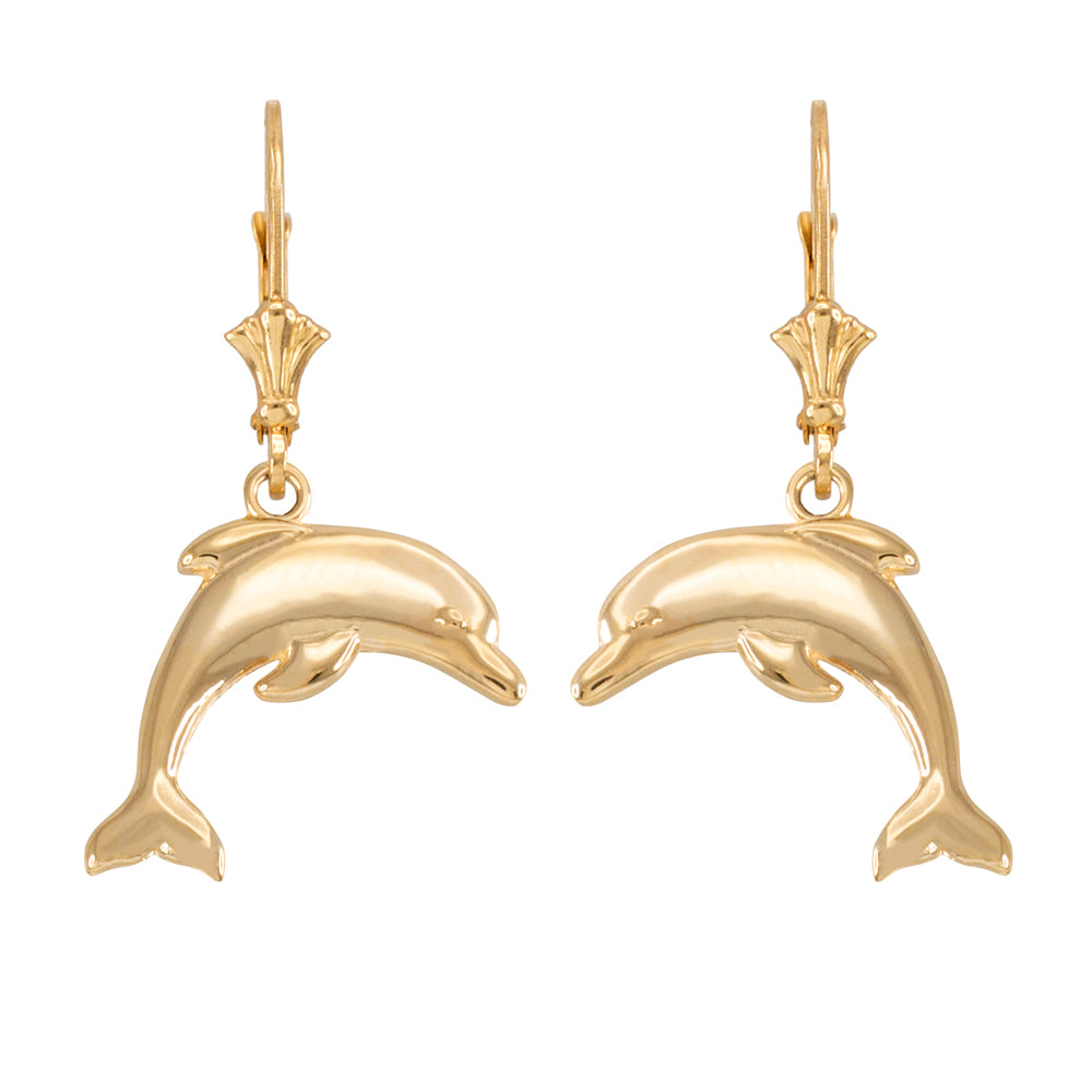 Gold Dolphin Earrings