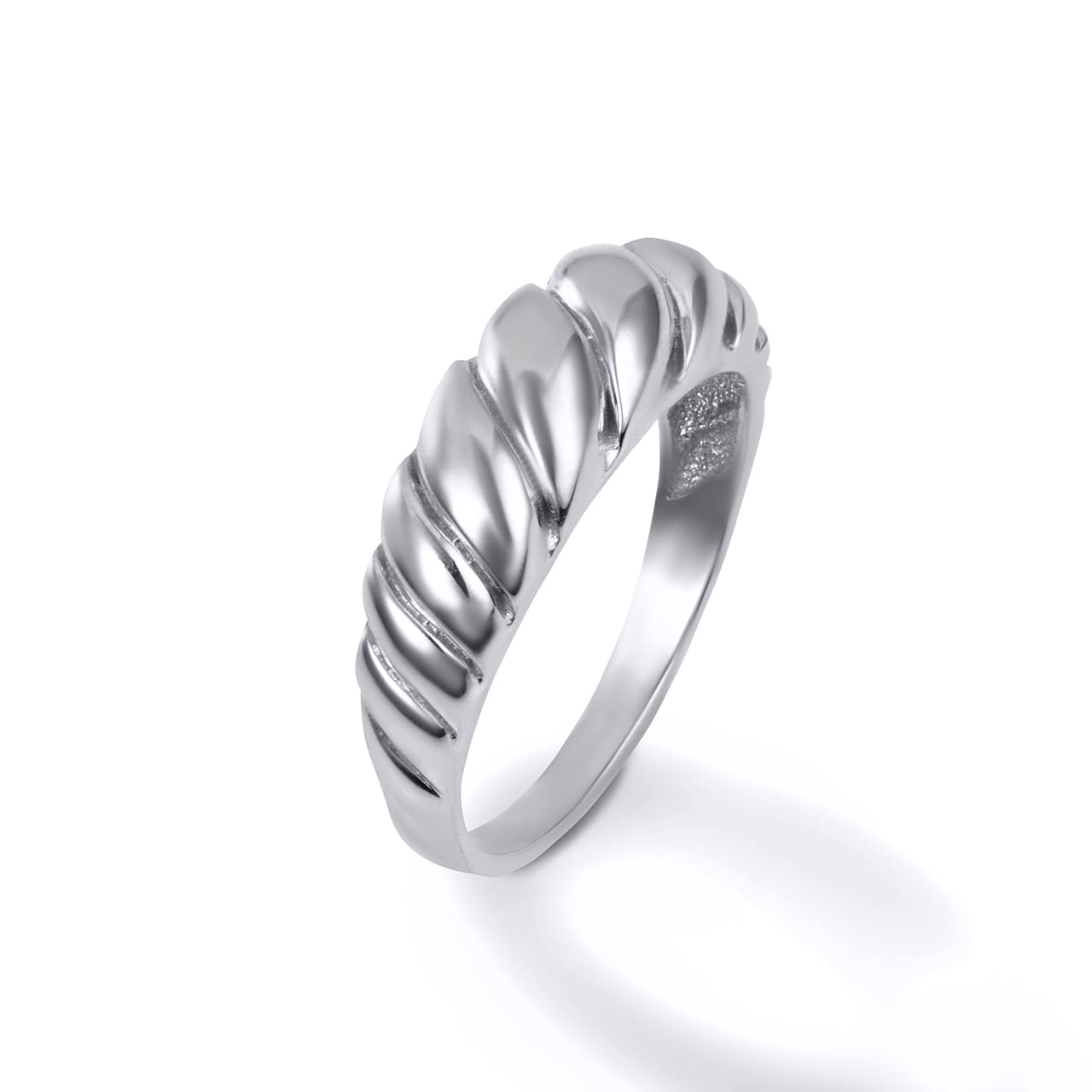 Gold Dome Croissant Ring (5 mm), view 3
