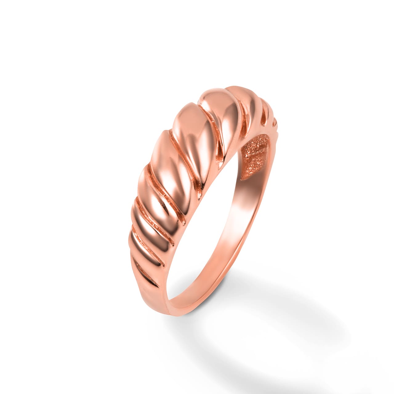 Gold Dome Croissant Ring (5 mm), view 4