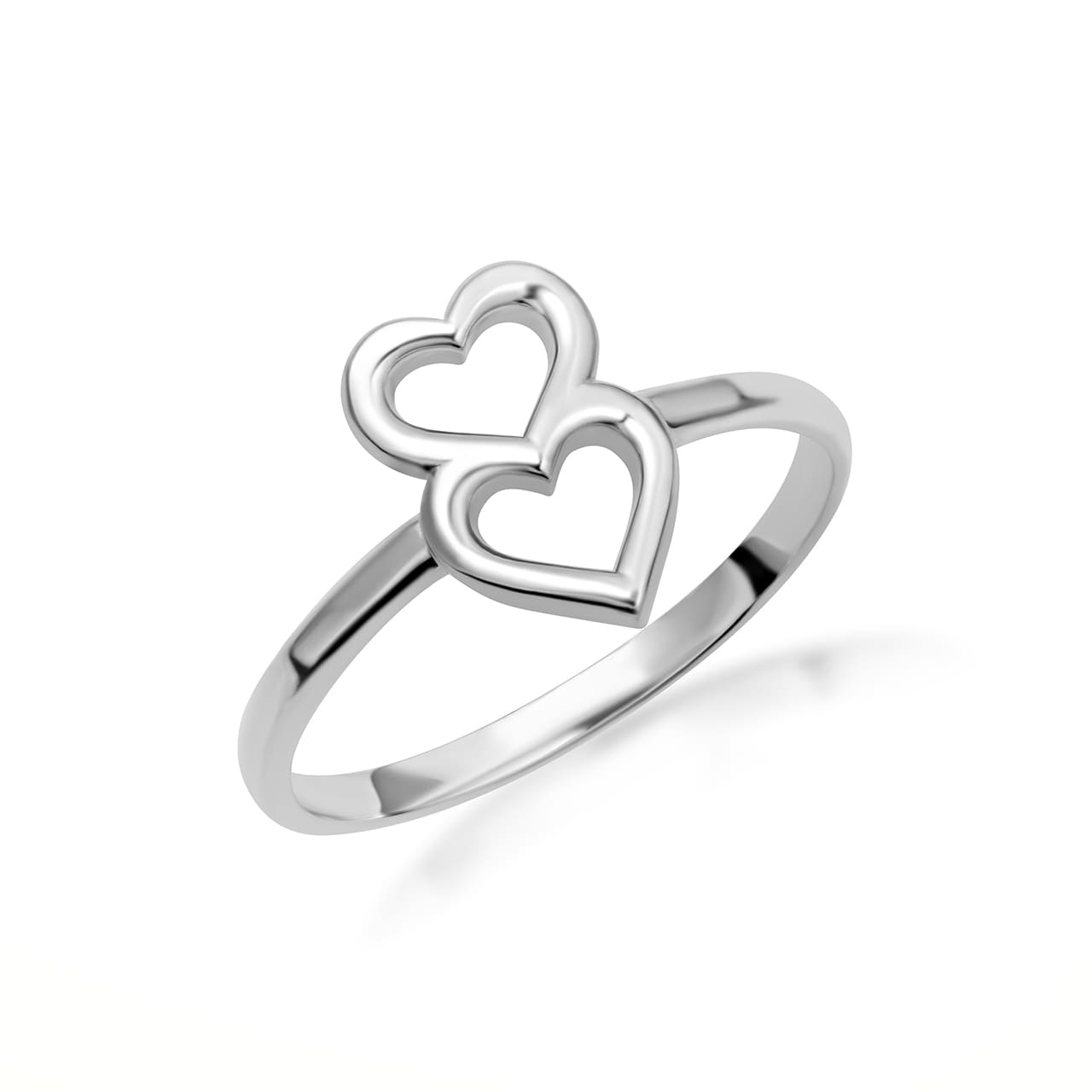 Gold Double Heart Love Ring, view 5