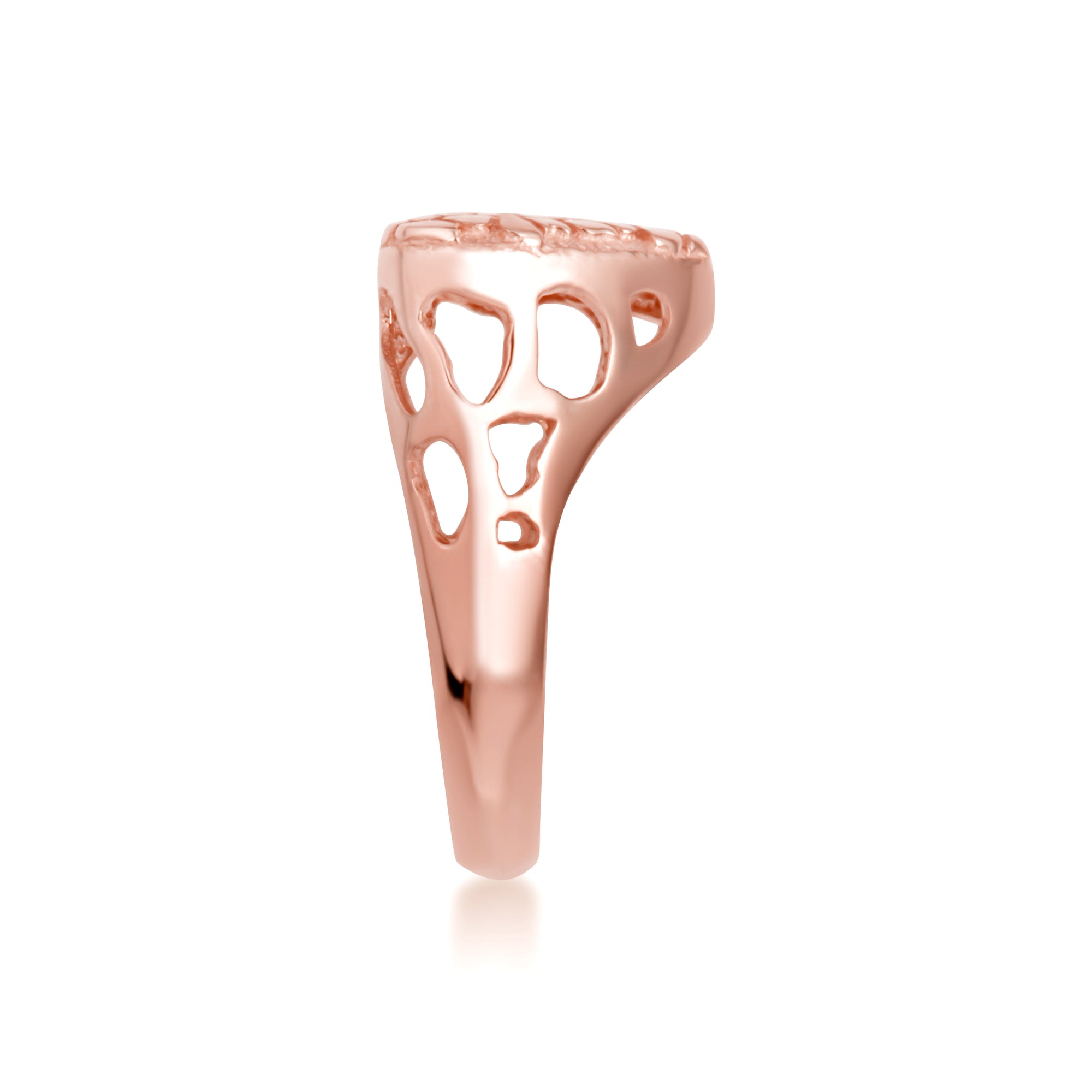Gold Double Heart Nugget Ring, view 8