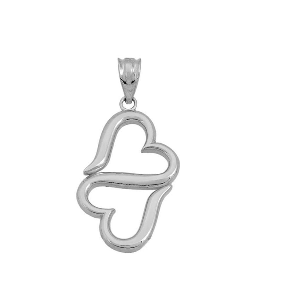 Gold Double Heart Pendant Necklace, view 6