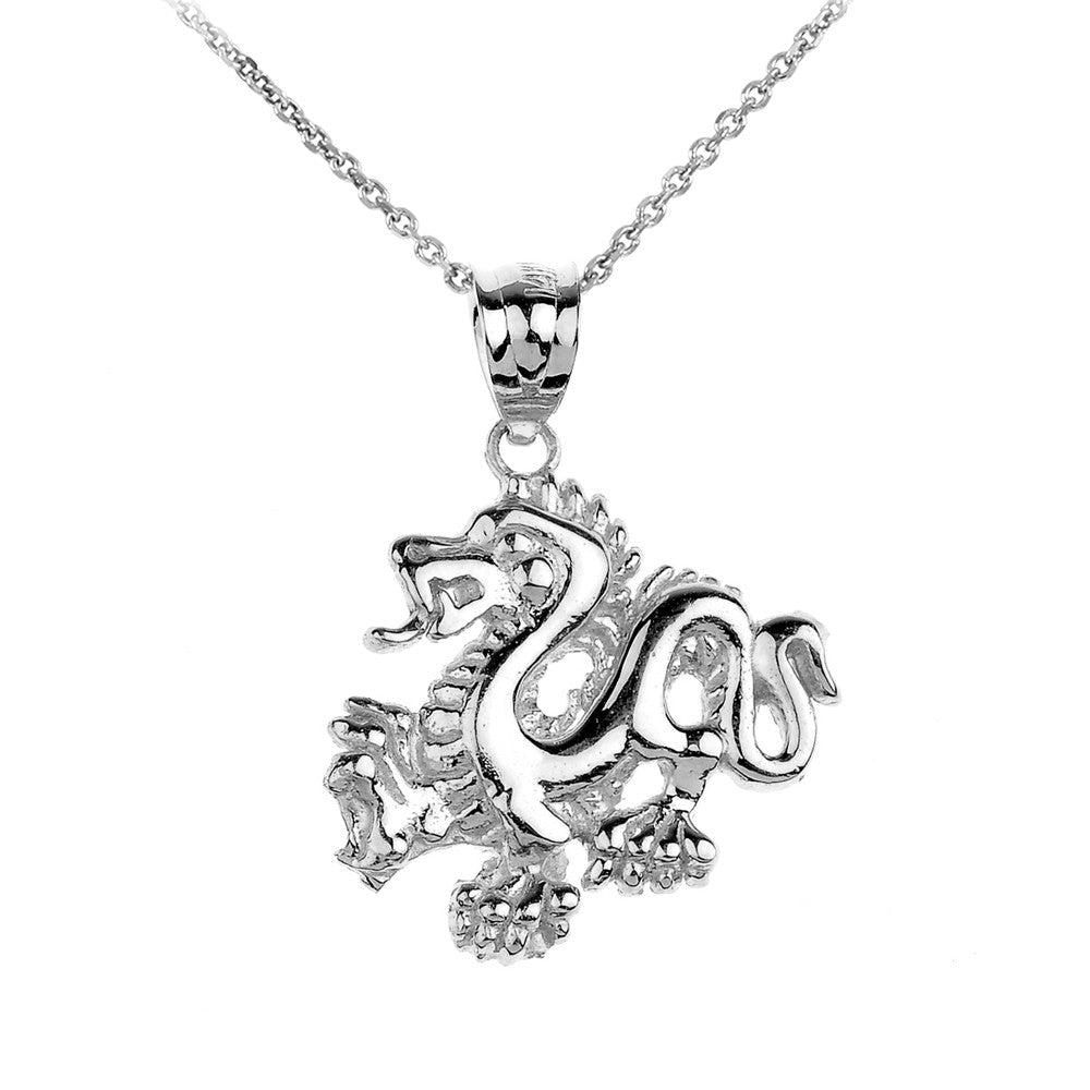 Gold Dragon Charm Pendant Necklace, view 3