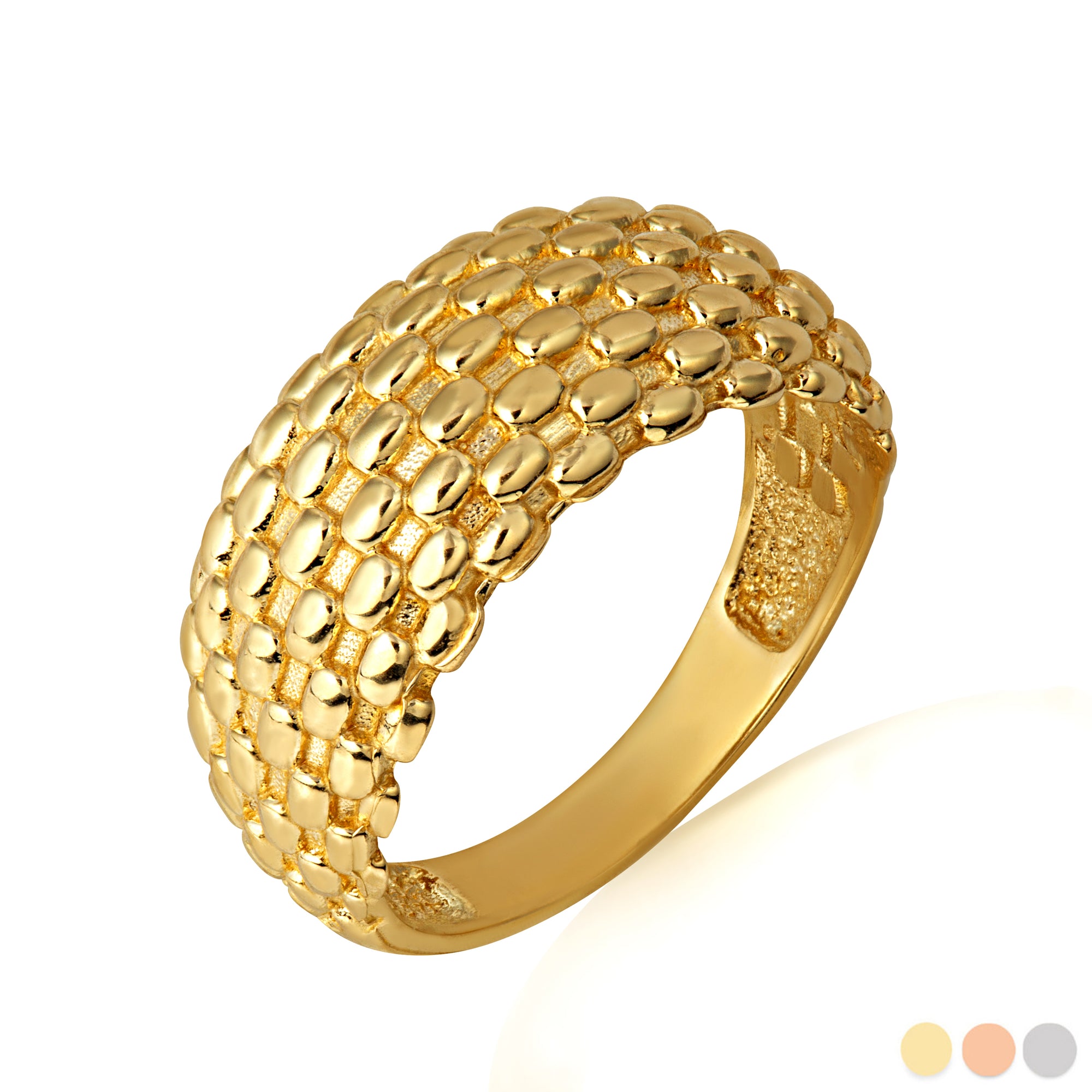 Gold Dragon Scales Textured Band Ring